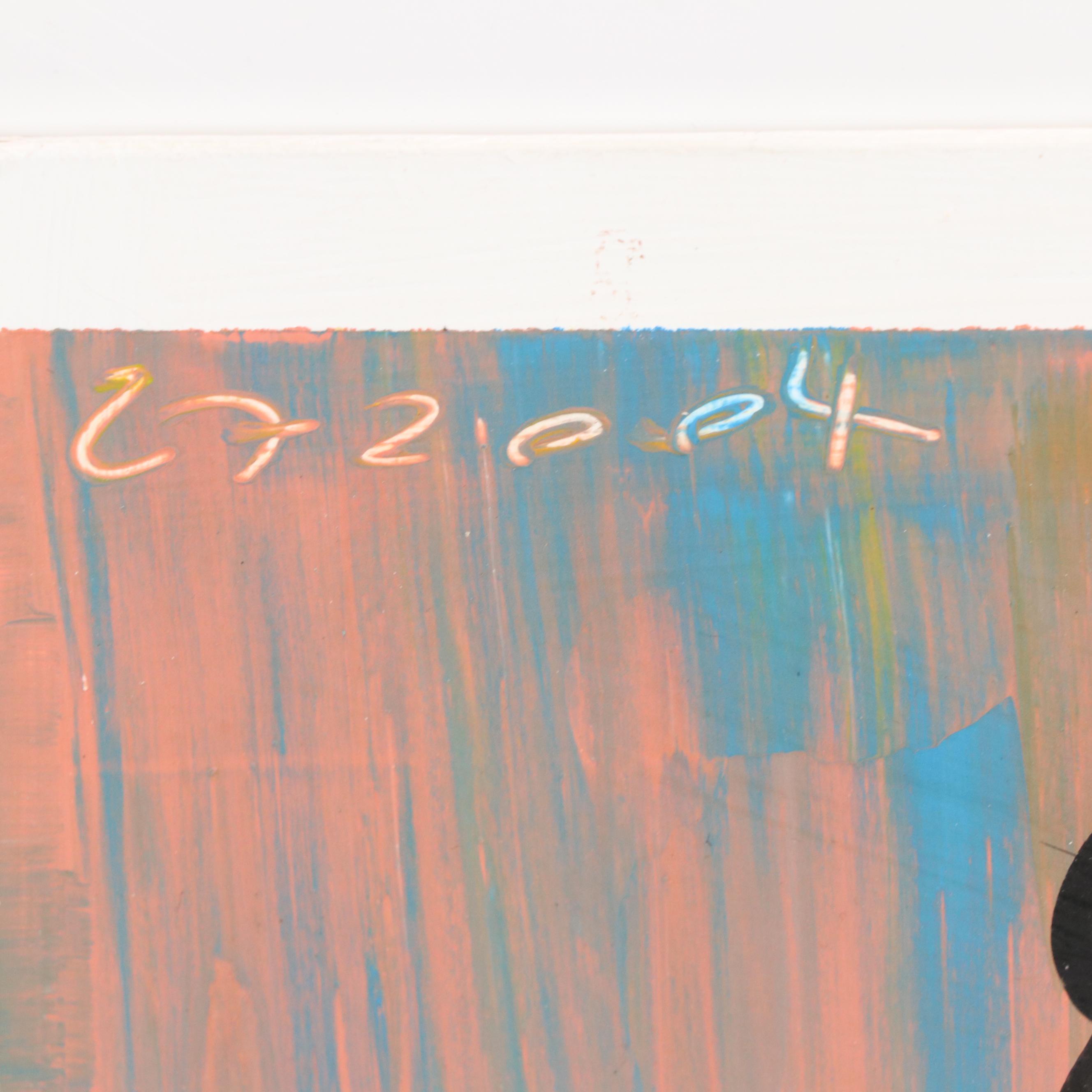 Eloy Zúñiga Guevara Oil Painting of Woman Carrying a Basket, 2004