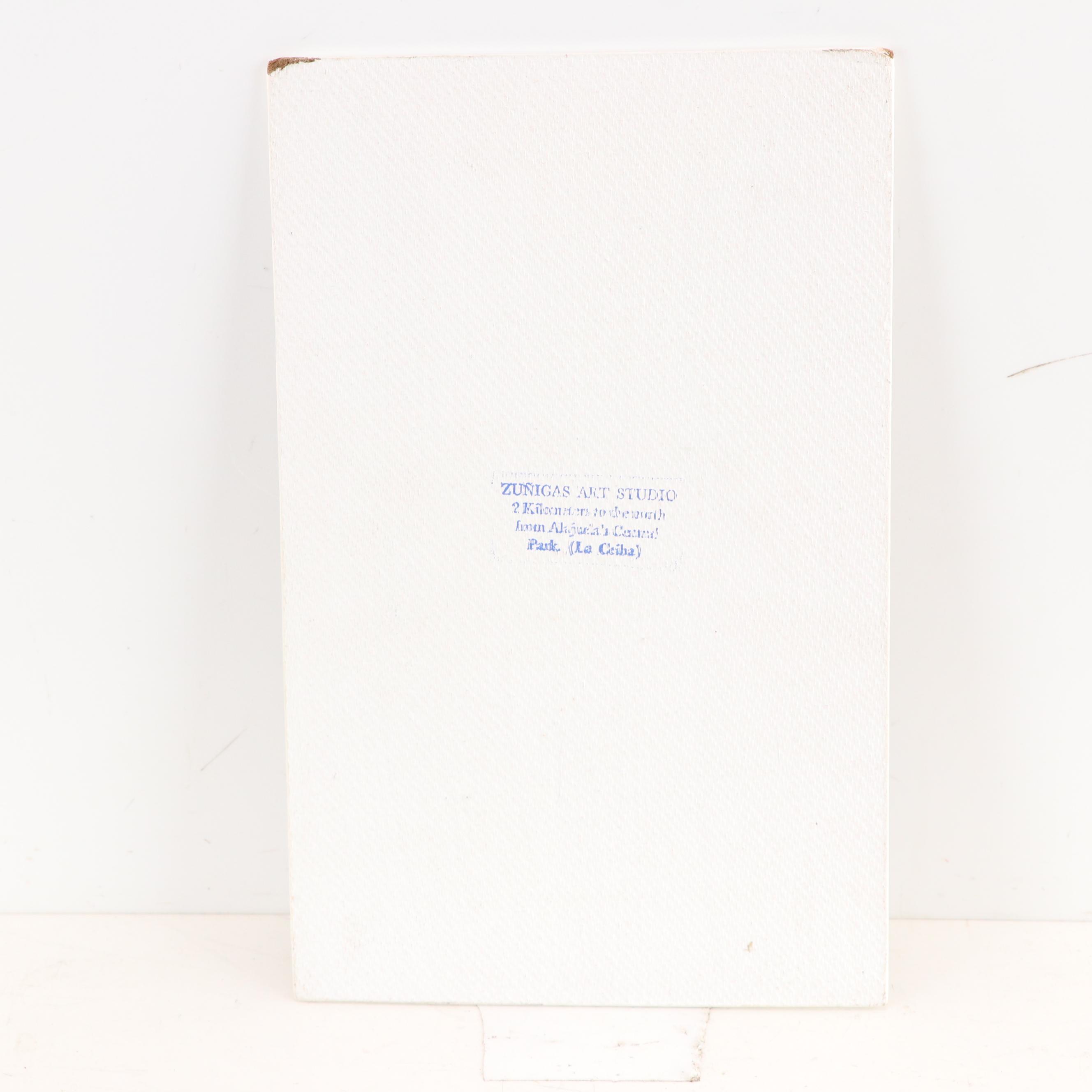 Eloy Zúñiga Guevara Oil Painting of Woman Carrying a Basket, 2004