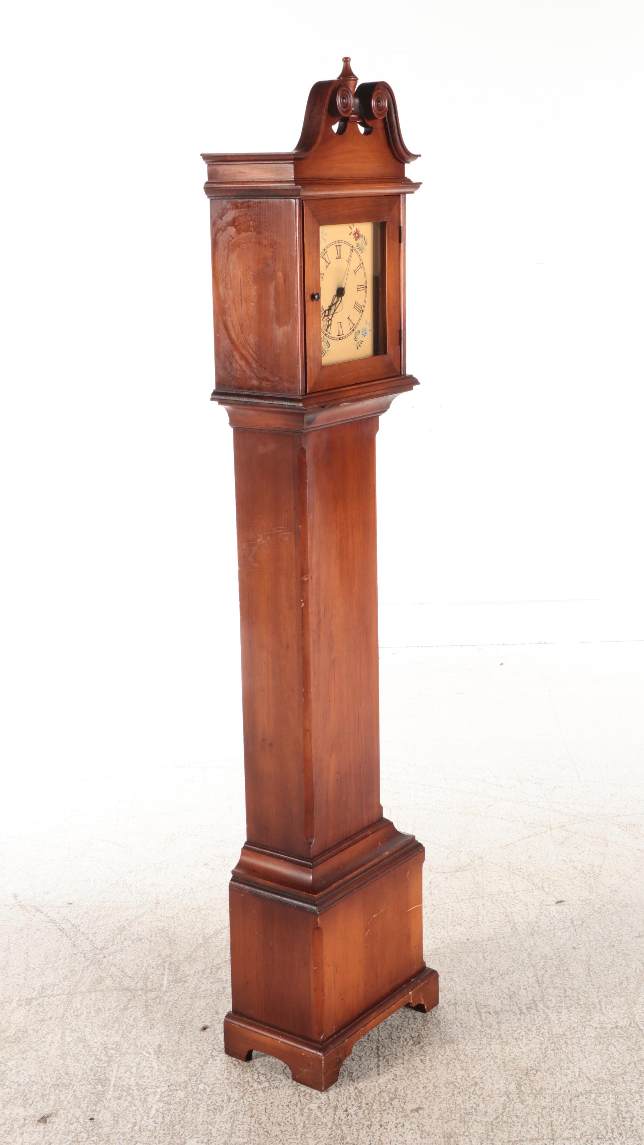 Federal Style Pine Grandmother Clock, Mid-20th Century