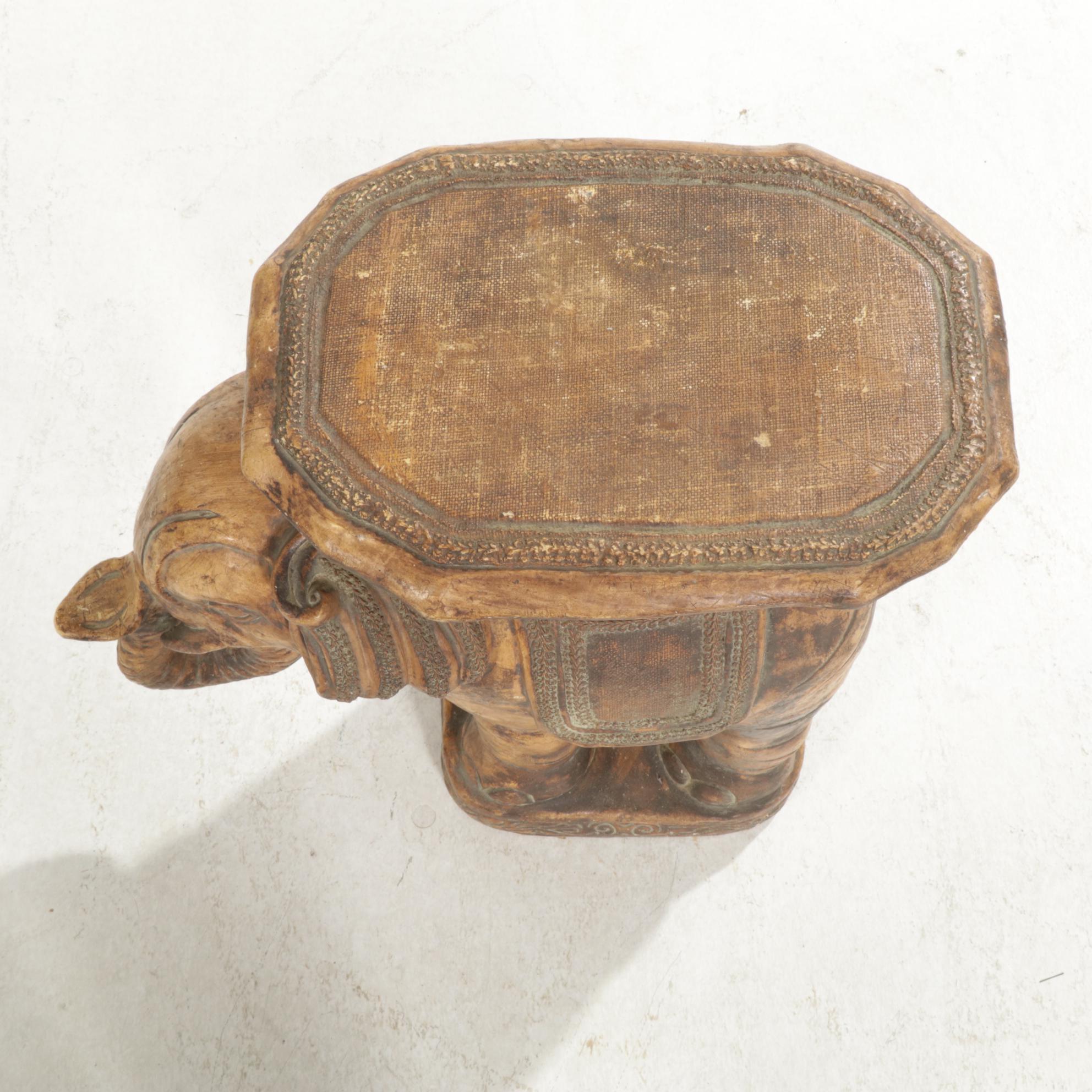 Dynastone Cast Resin Elephant Side Table, Late 20th Century