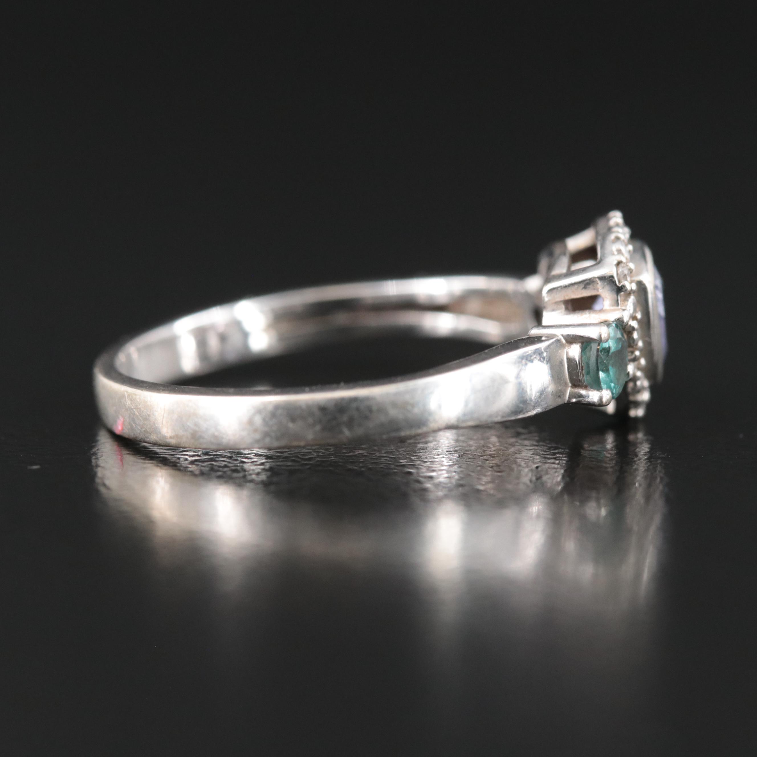 14K Tanzanite, Alexandrite and Diamond Ring