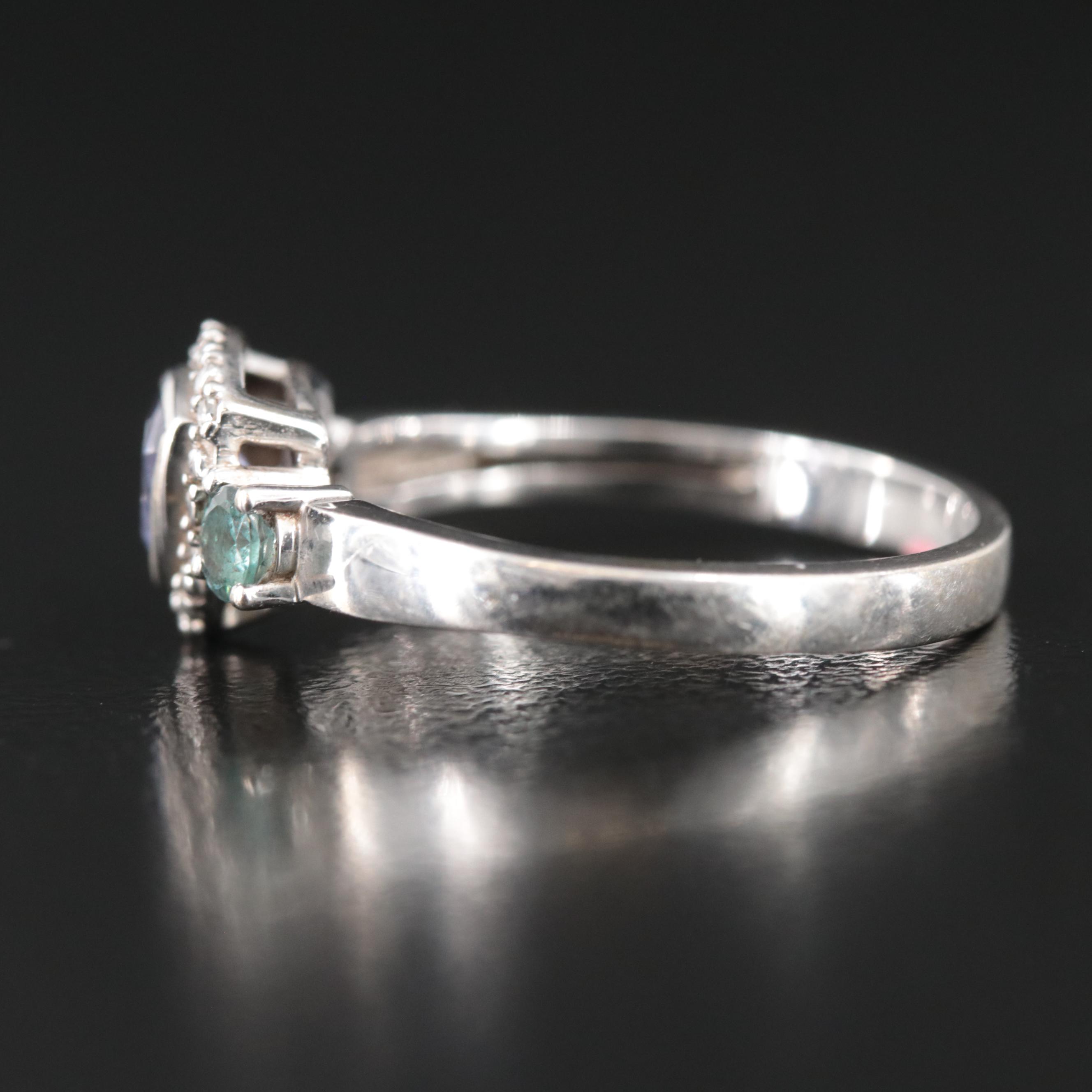 14K Tanzanite, Alexandrite and Diamond Ring