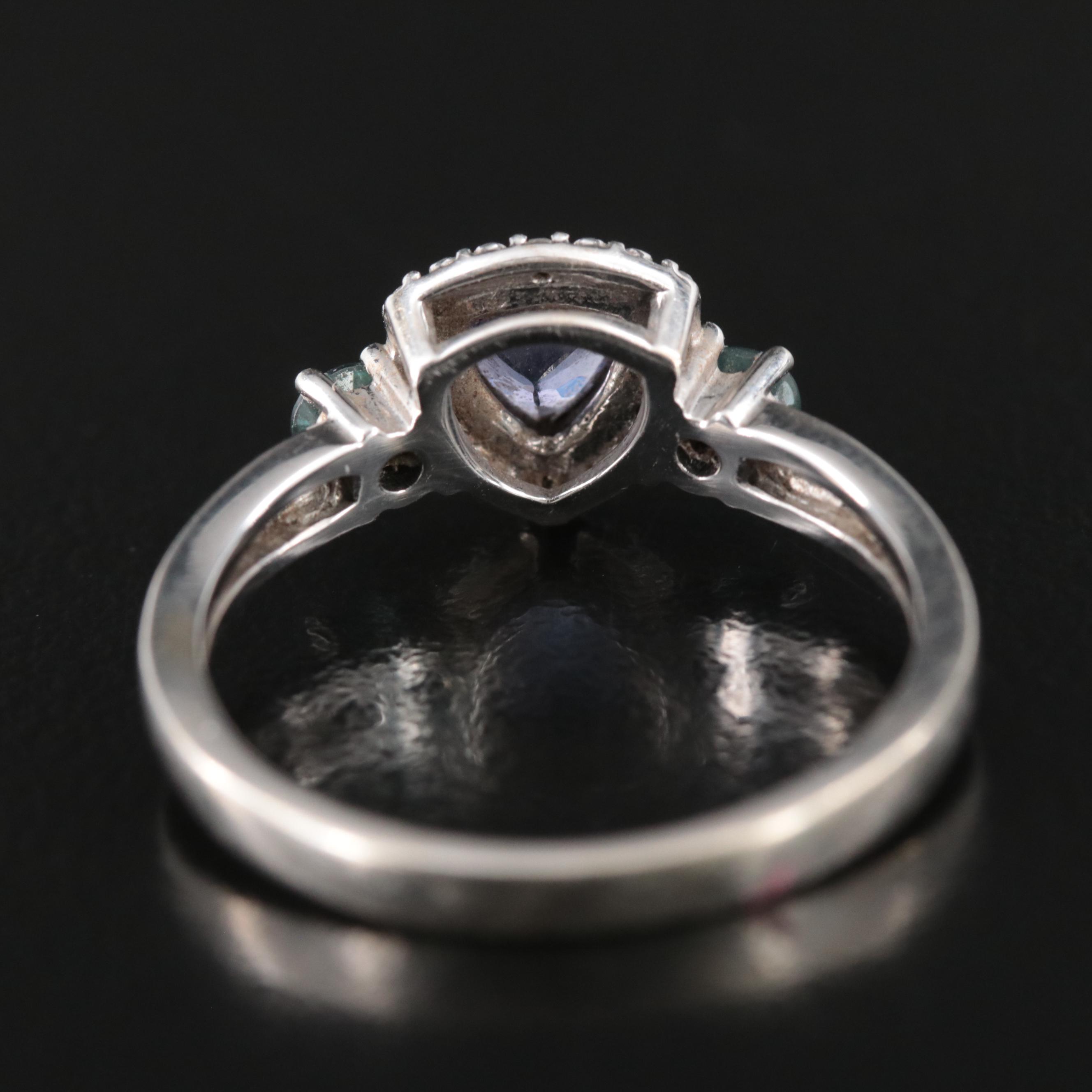 14K Tanzanite, Alexandrite and Diamond Ring