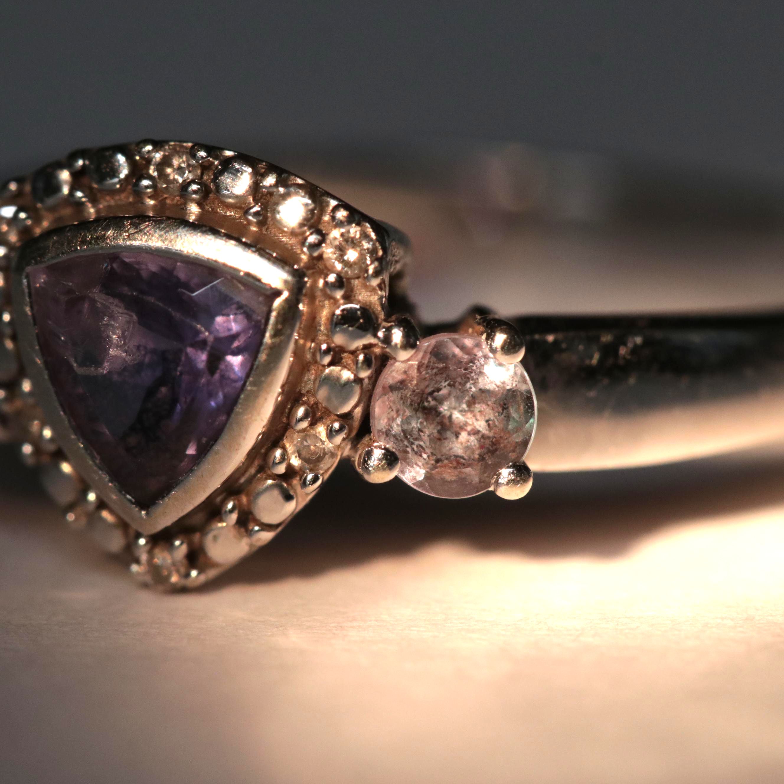 14K Tanzanite, Alexandrite and Diamond Ring