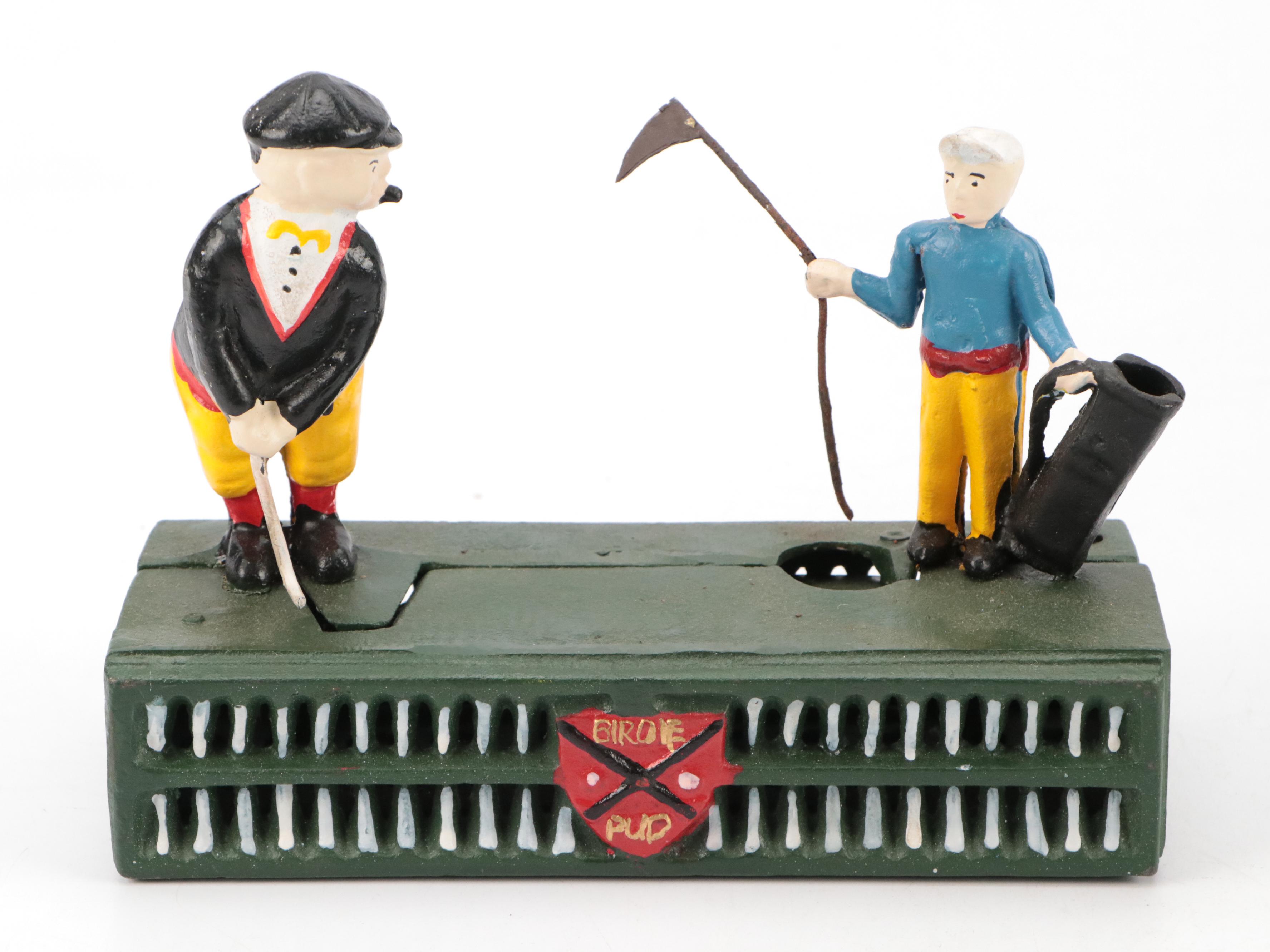 Painted Cast Iron Mechanical Coin Banks