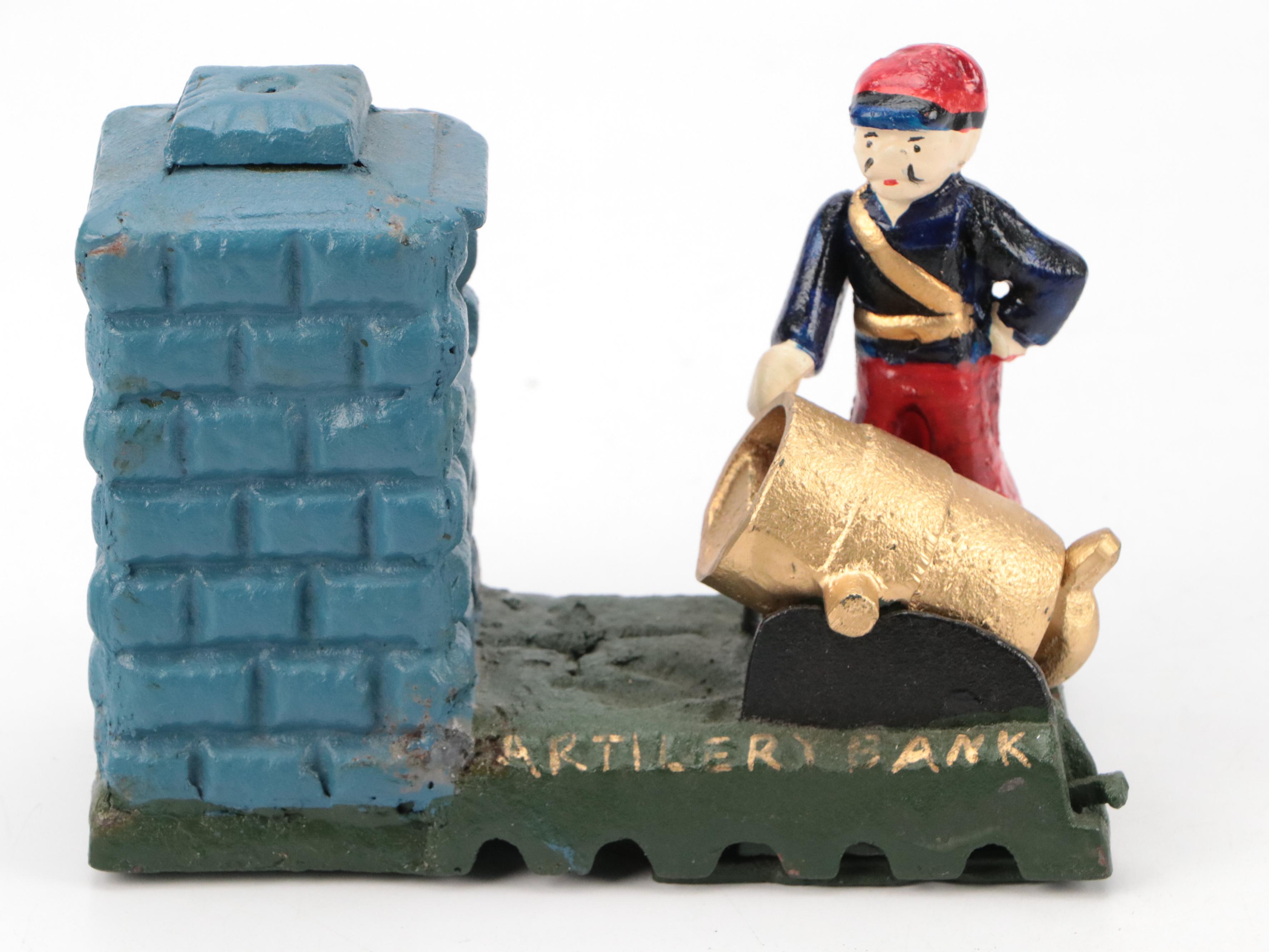 Painted Cast Iron Mechanical Coin Banks