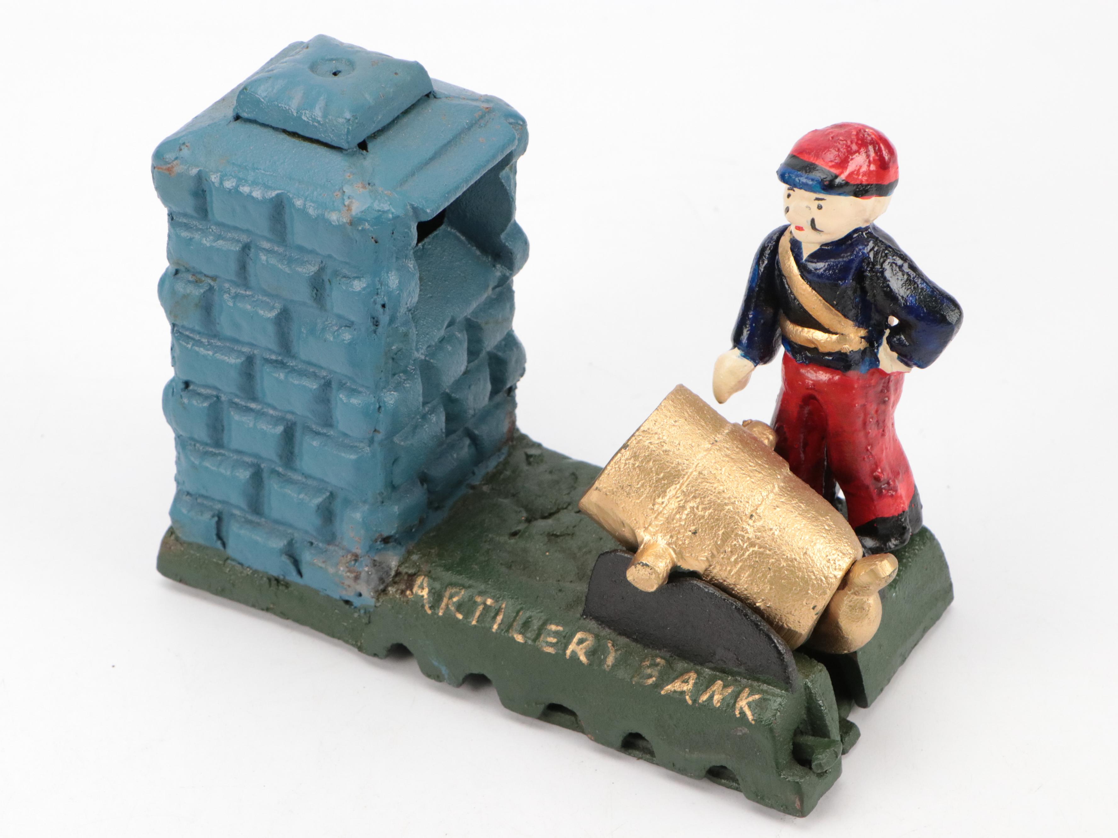 Painted Cast Iron Mechanical Coin Banks