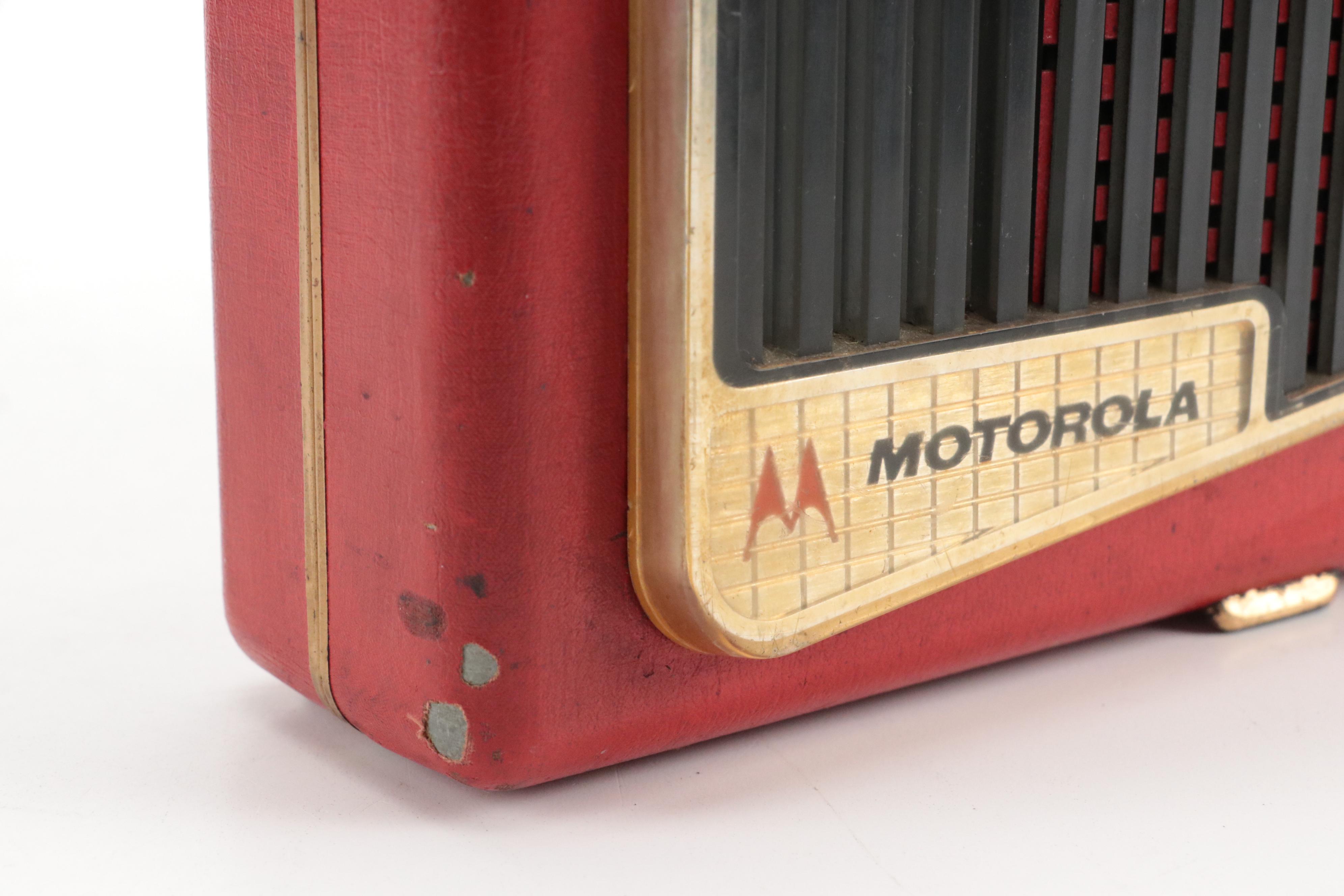 Mid-Century Motorola Red and Retro Blue Tabletop Radios