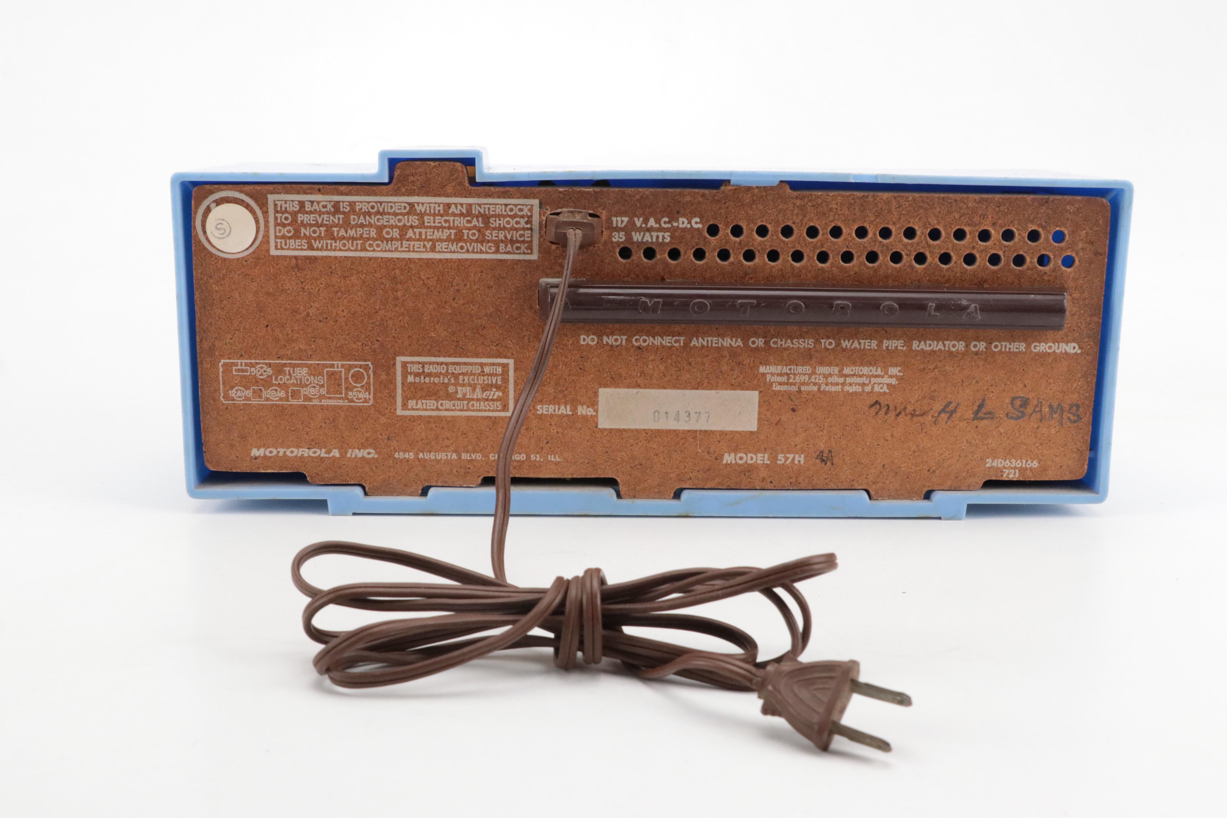 Mid-Century Motorola Red and Retro Blue Tabletop Radios