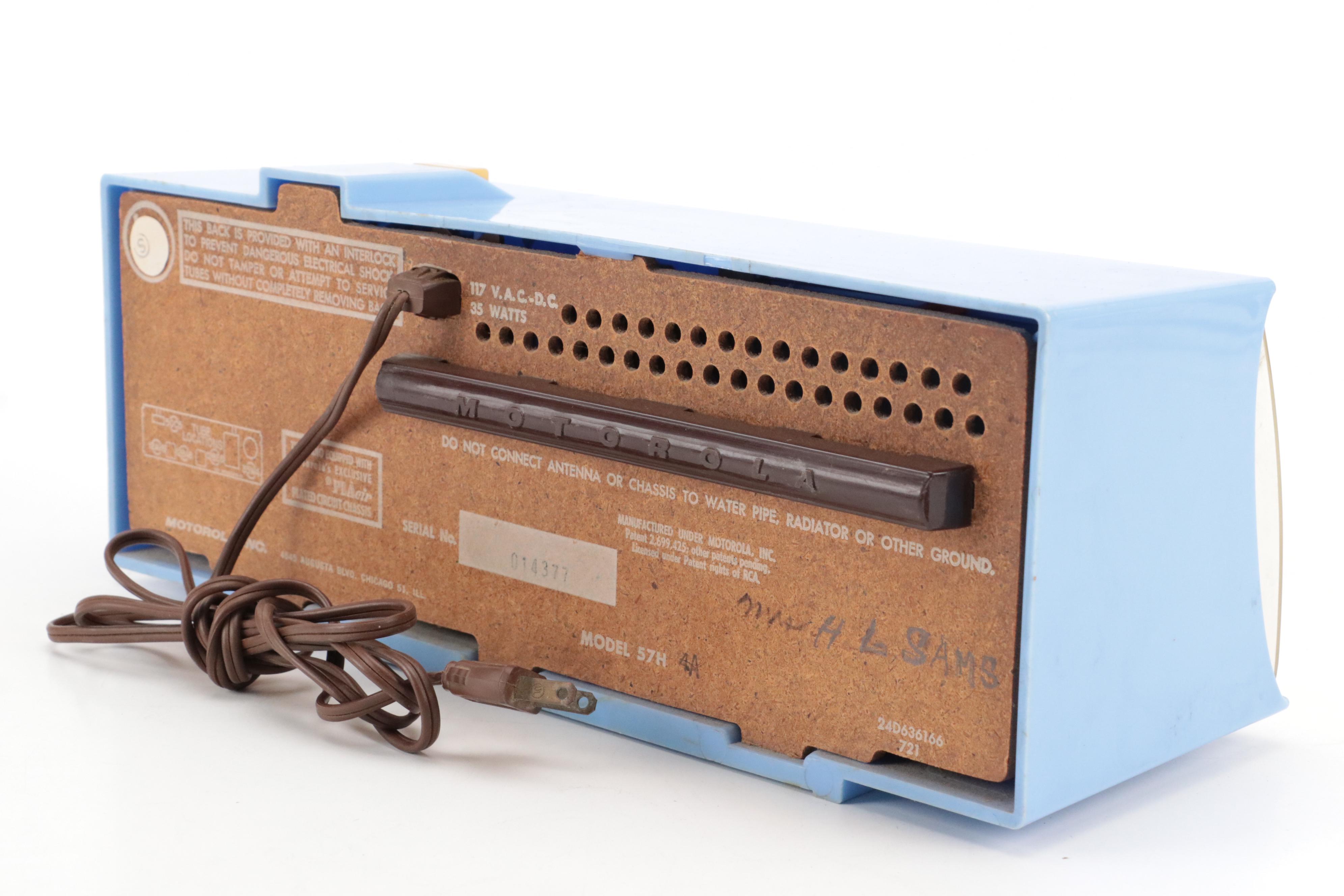 Mid-Century Motorola Red and Retro Blue Tabletop Radios