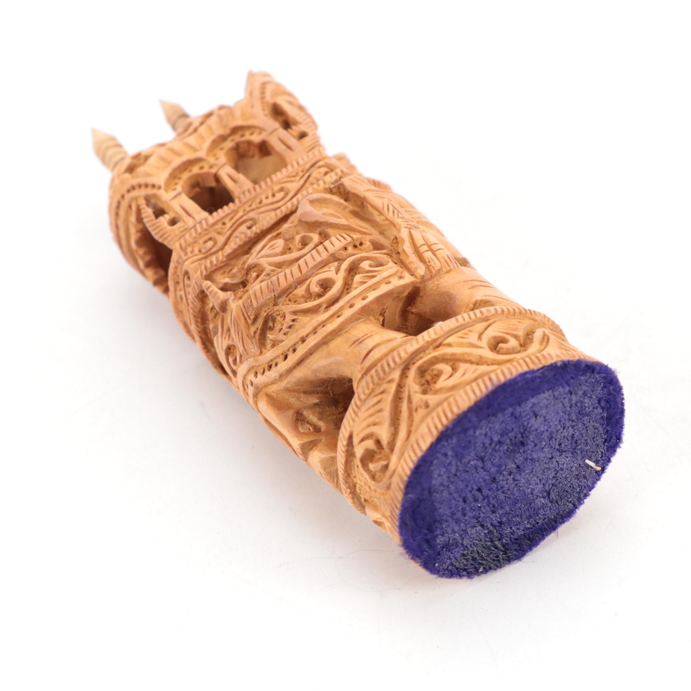 Indian Hand-Carved Wooden Elephants, Camel and Ceremonial Elephant & Rider