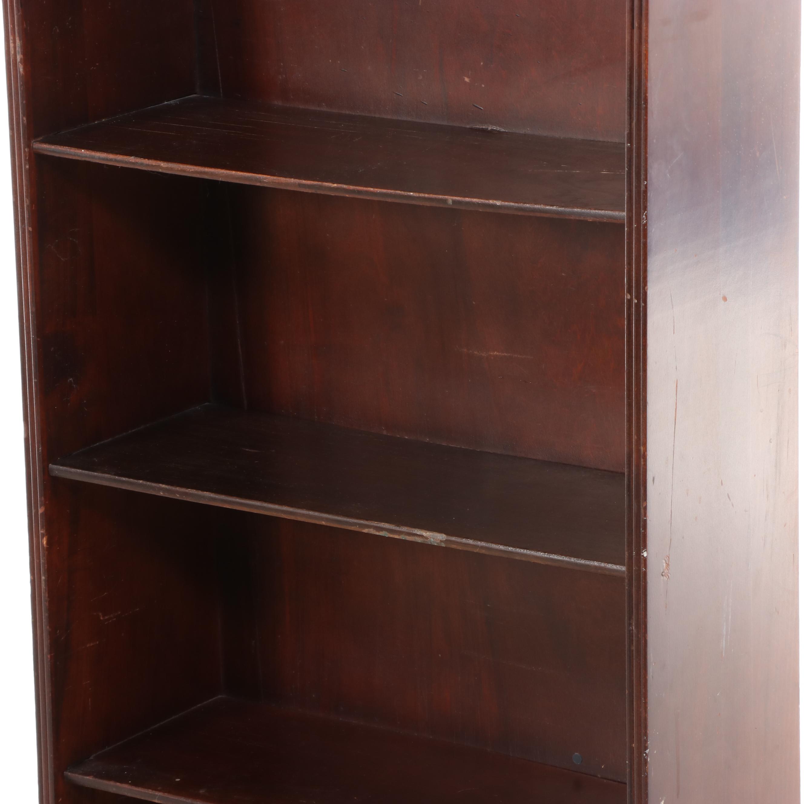 Federal Style Walnut Finish Bookcase, Mid-20th Century