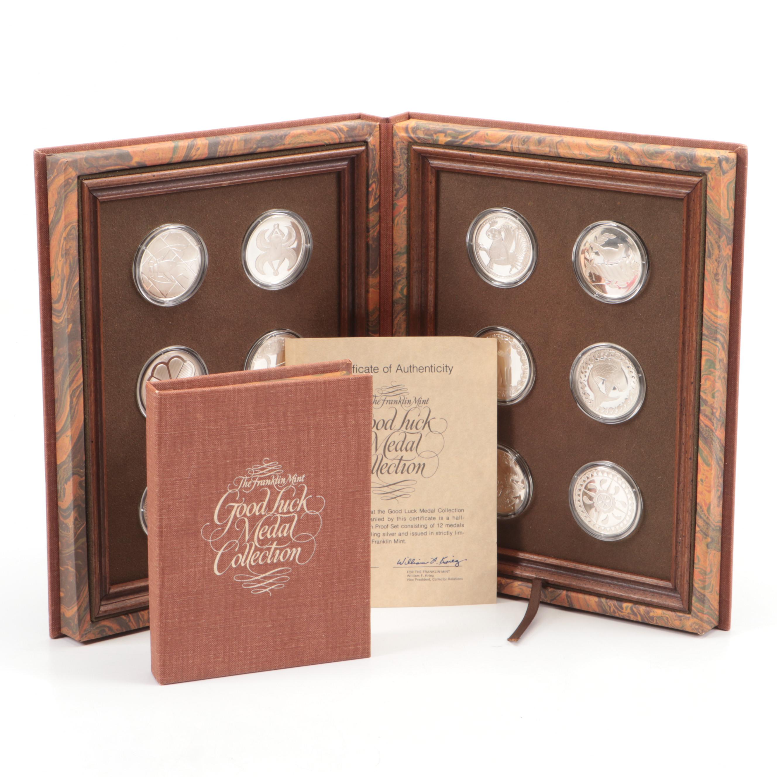 The Franklin Mint Sterling Silver Good Luck Medal Collection