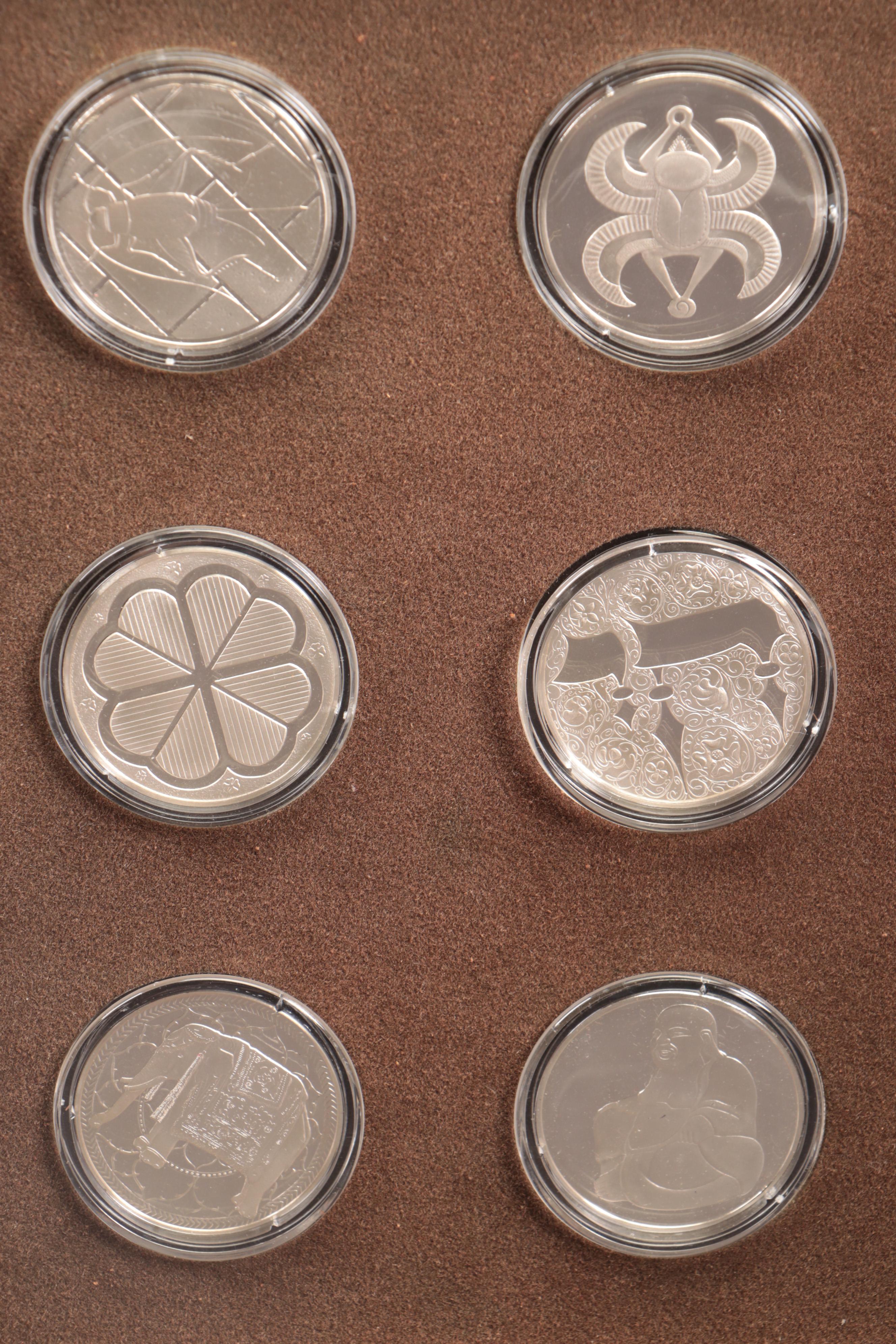 The Franklin Mint Sterling Silver Good Luck Medal Collection