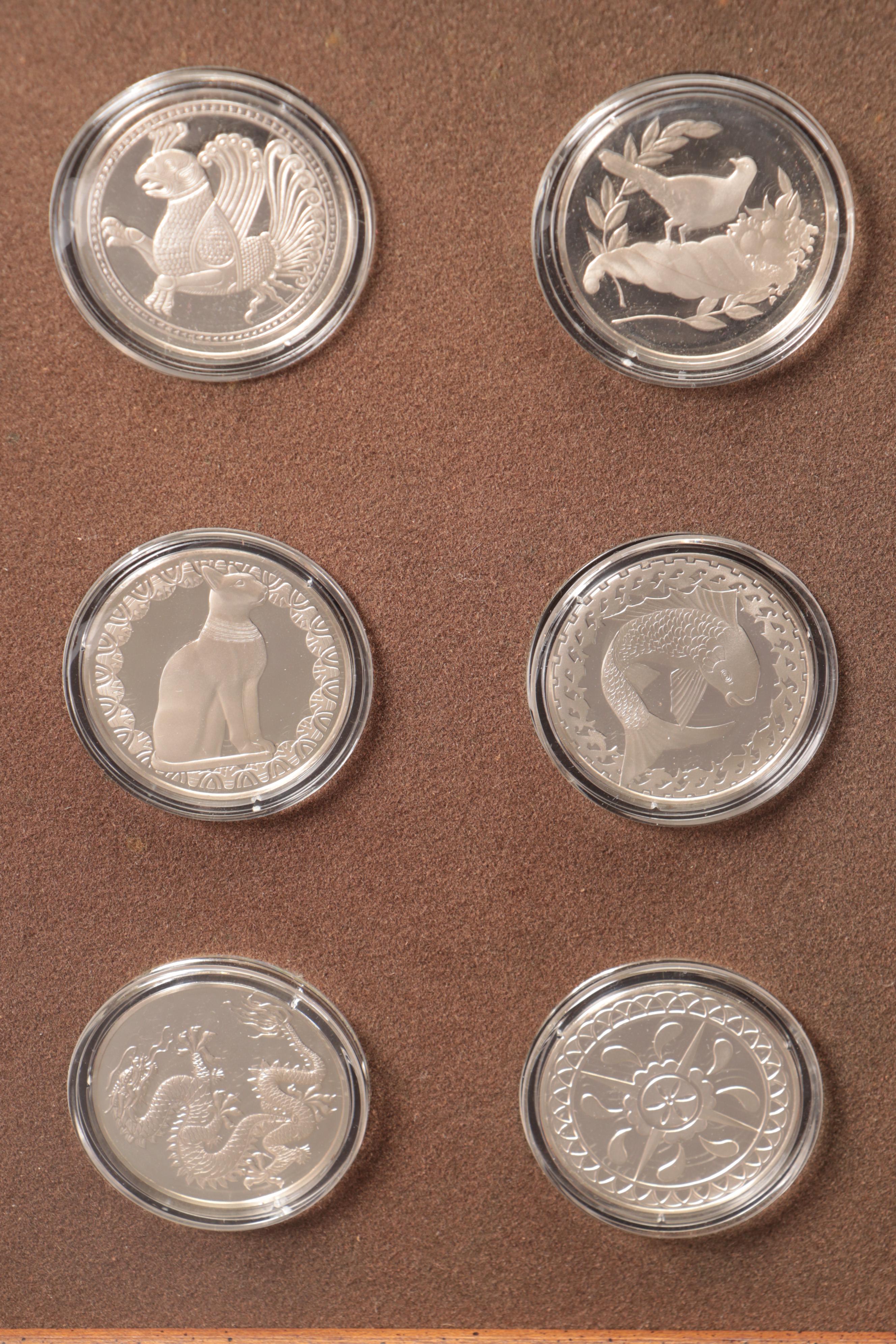 The Franklin Mint Sterling Silver Good Luck Medal Collection