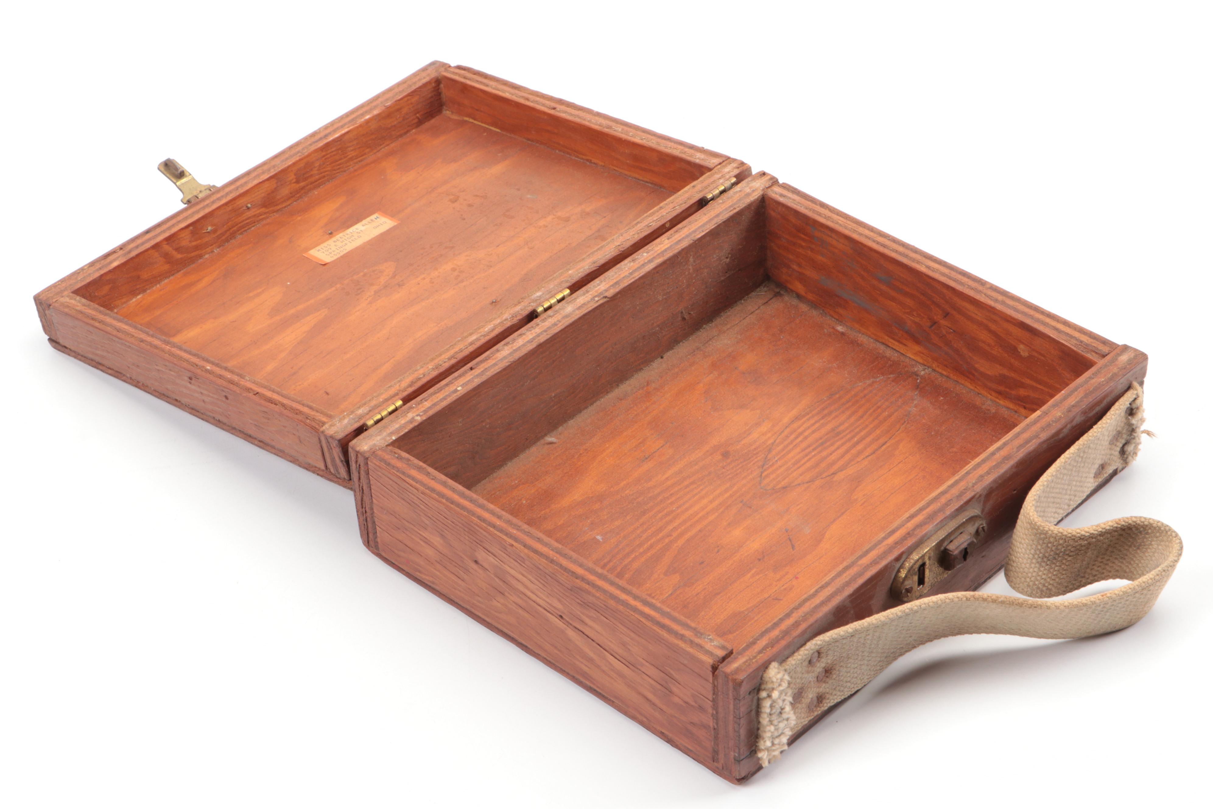 Red Cross Wooden Medical Kit Box and USNS Comfort T-AH 20 Ceramic Jar