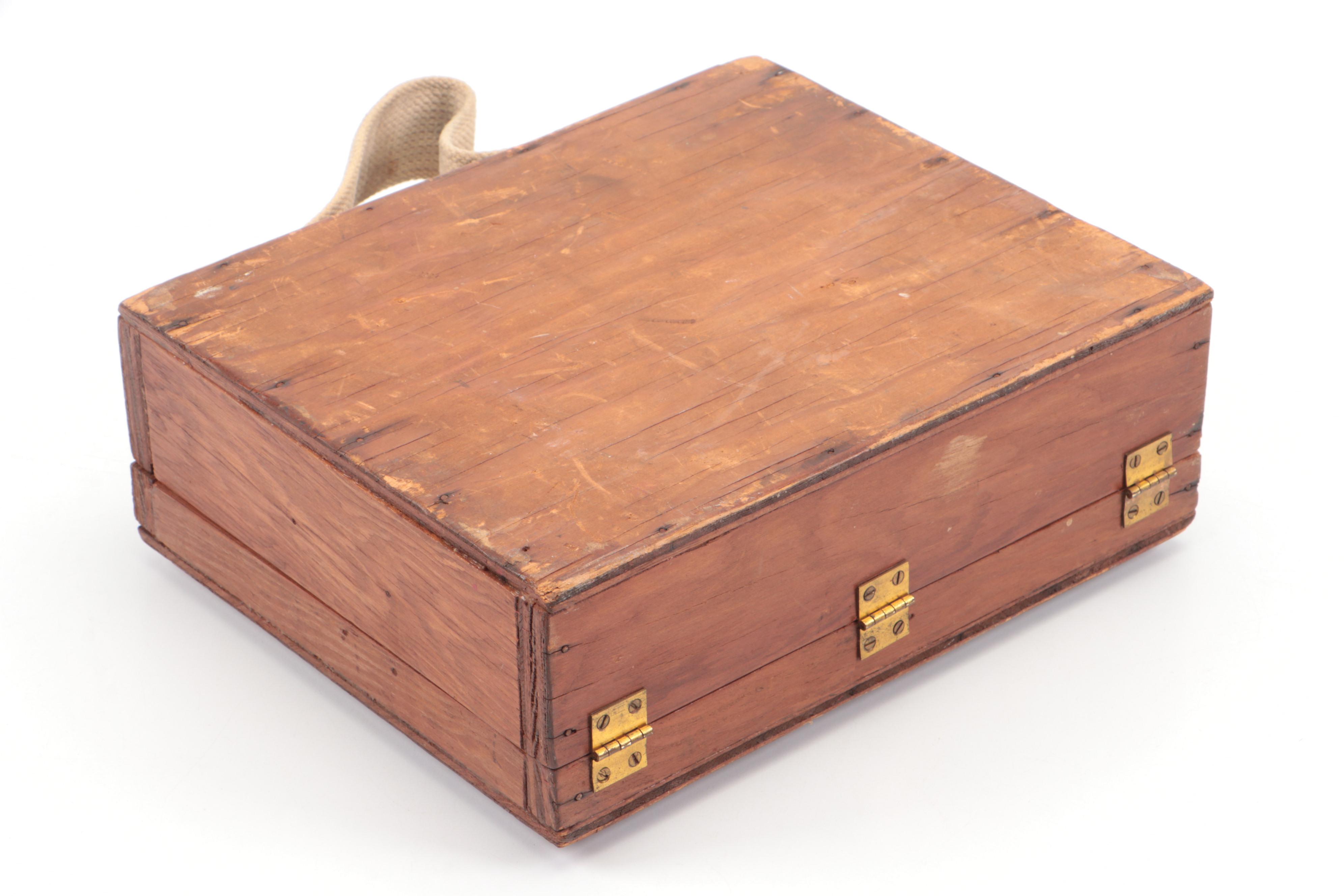 Red Cross Wooden Medical Kit Box and USNS Comfort T-AH 20 Ceramic Jar