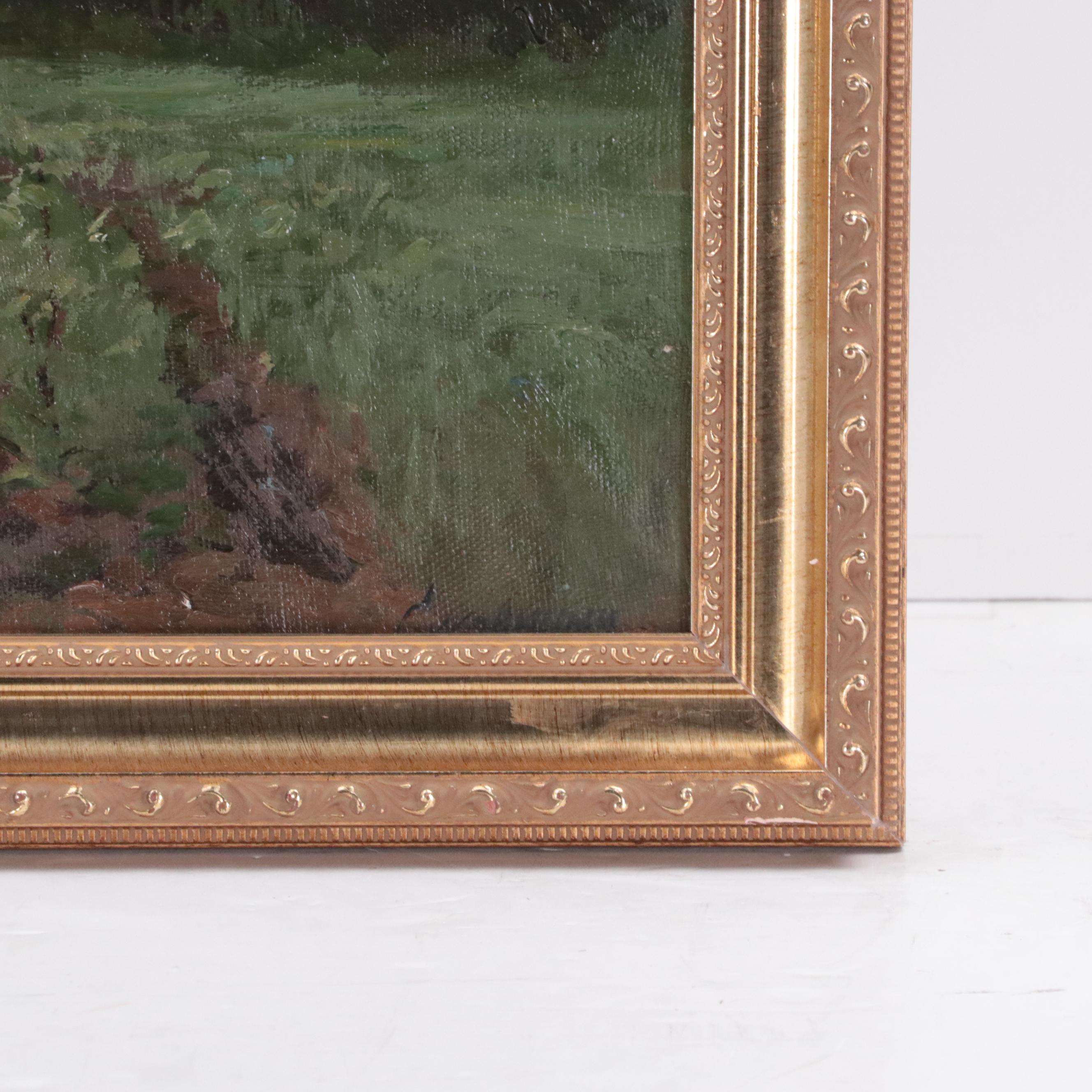 Russian Landscape Oil Painting "Road", 1995