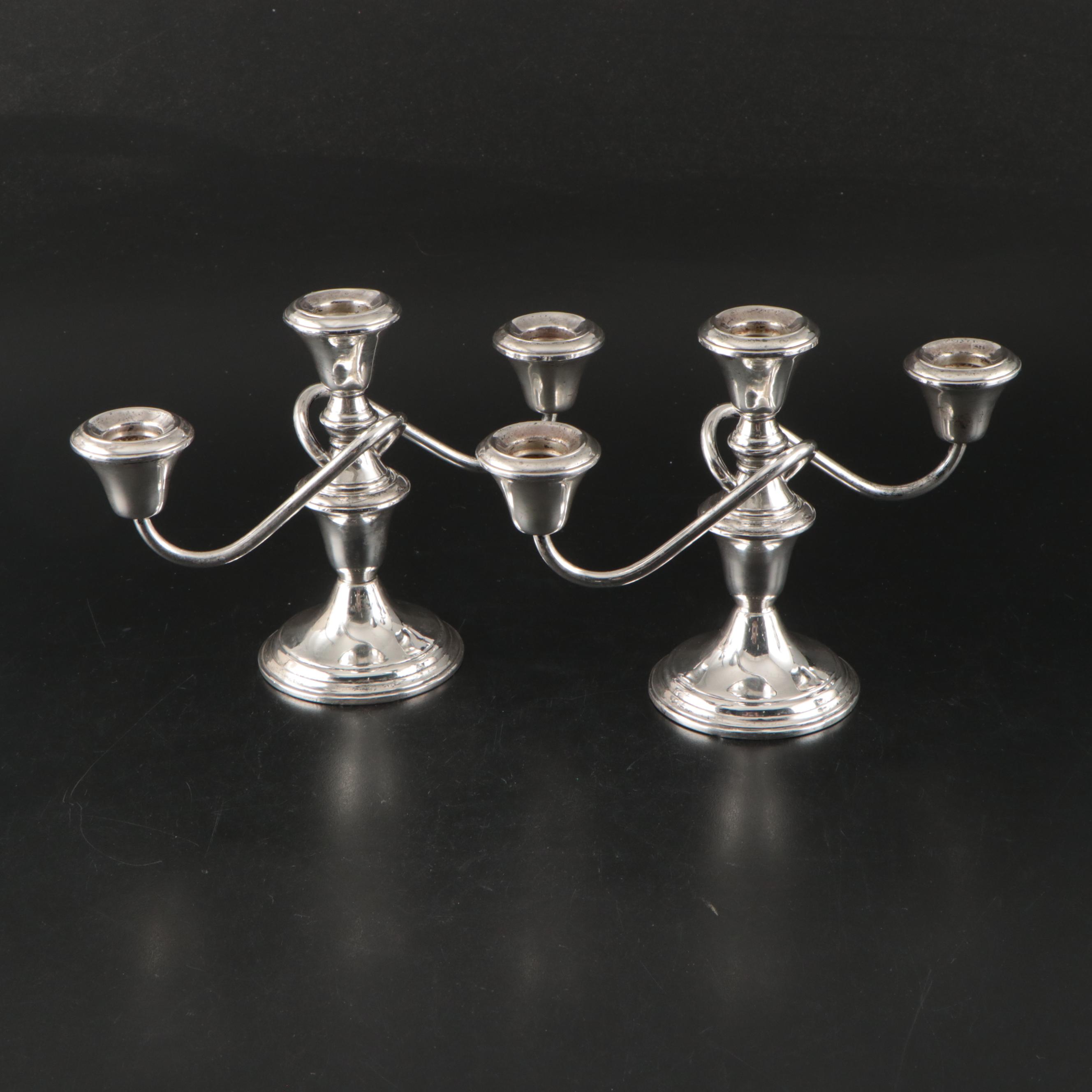 Gorham Sterling Silver Nut Bowls with American Sterling Serveware and Candelabra