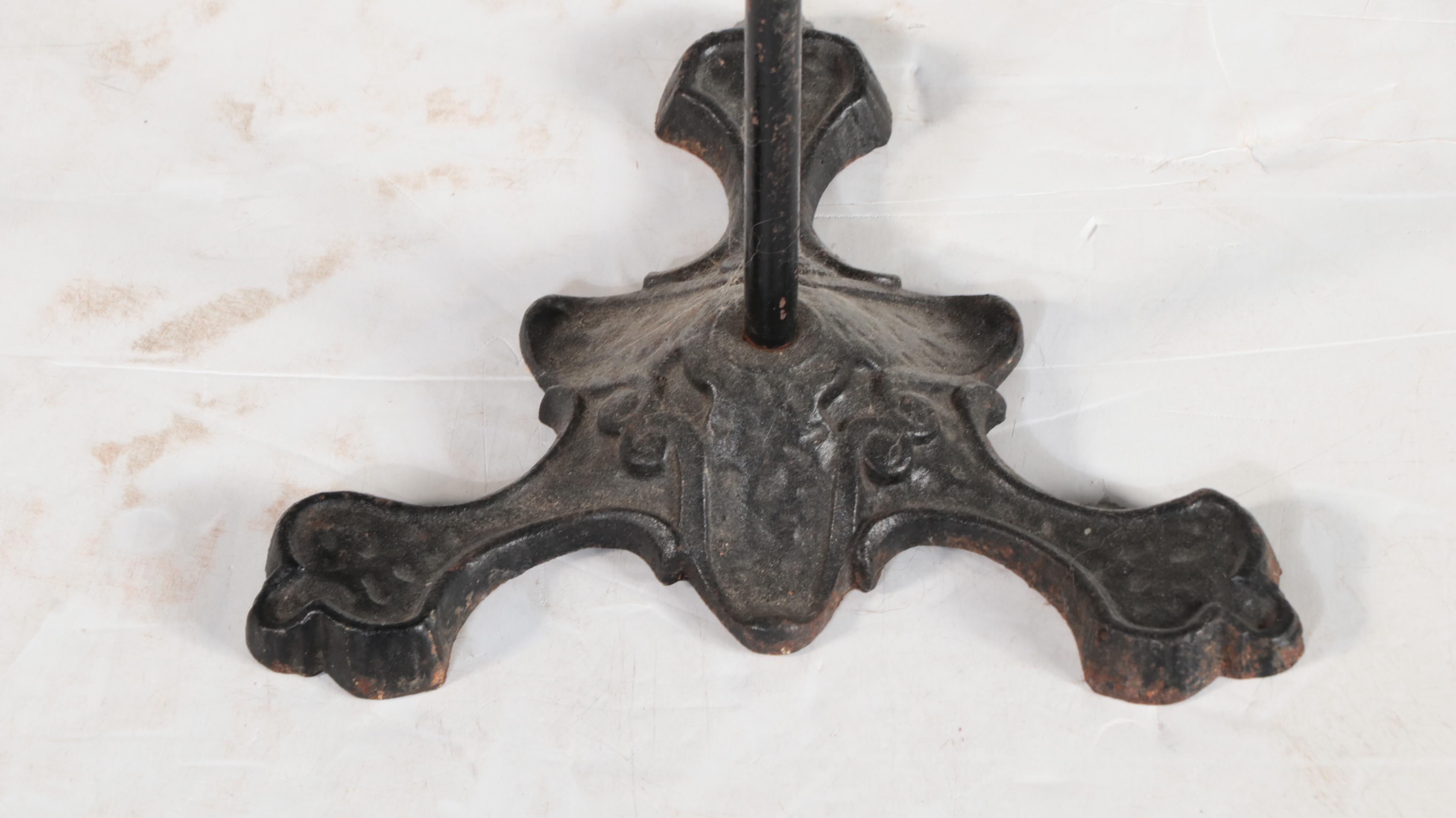 Three-Piece Cast Iron Fireplace Tool Set on Stand, Early 20th Century