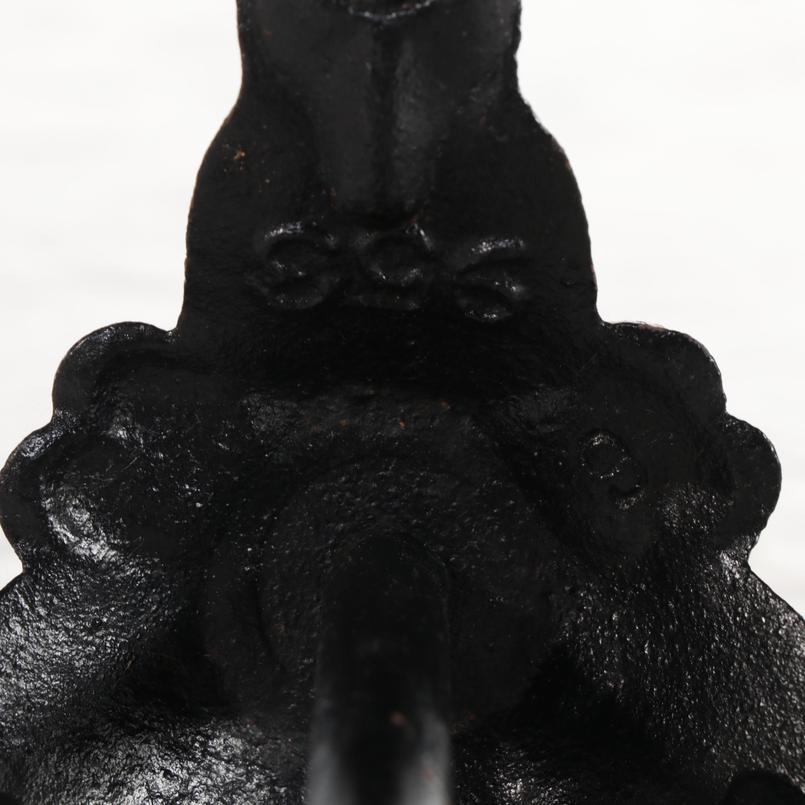 Three-Piece Cast Iron Fireplace Tool Set on Stand, Early 20th Century