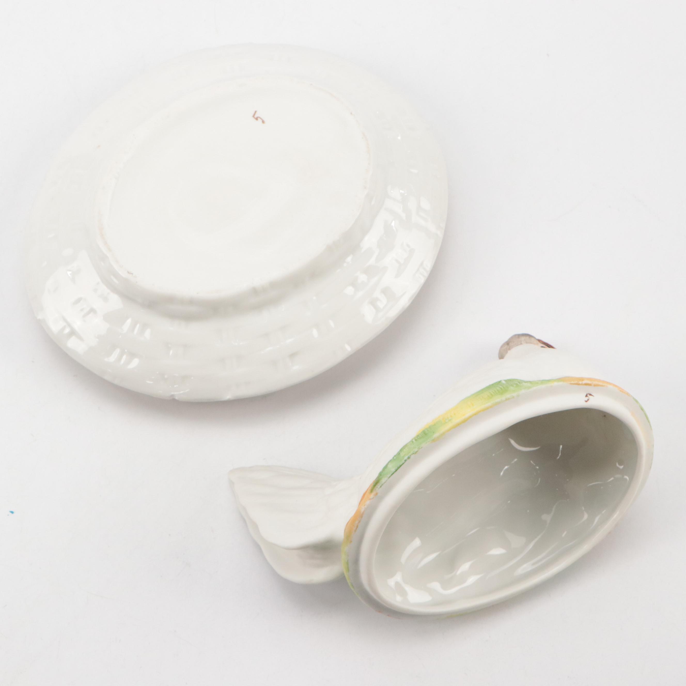Staffordshire Style Ceramic Hen-on-Nest Dishes