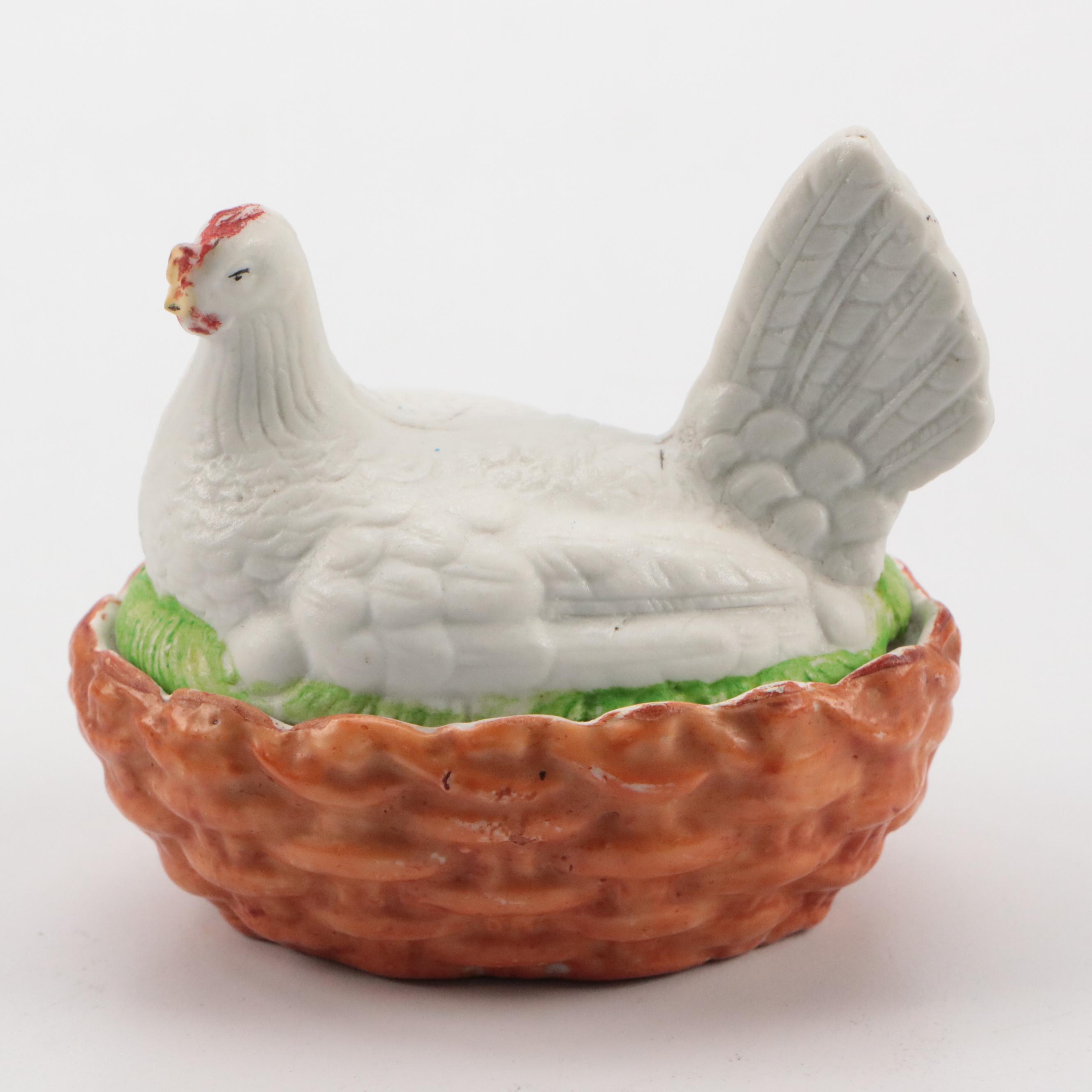 Staffordshire Style Ceramic Hen-on-Nest Dishes