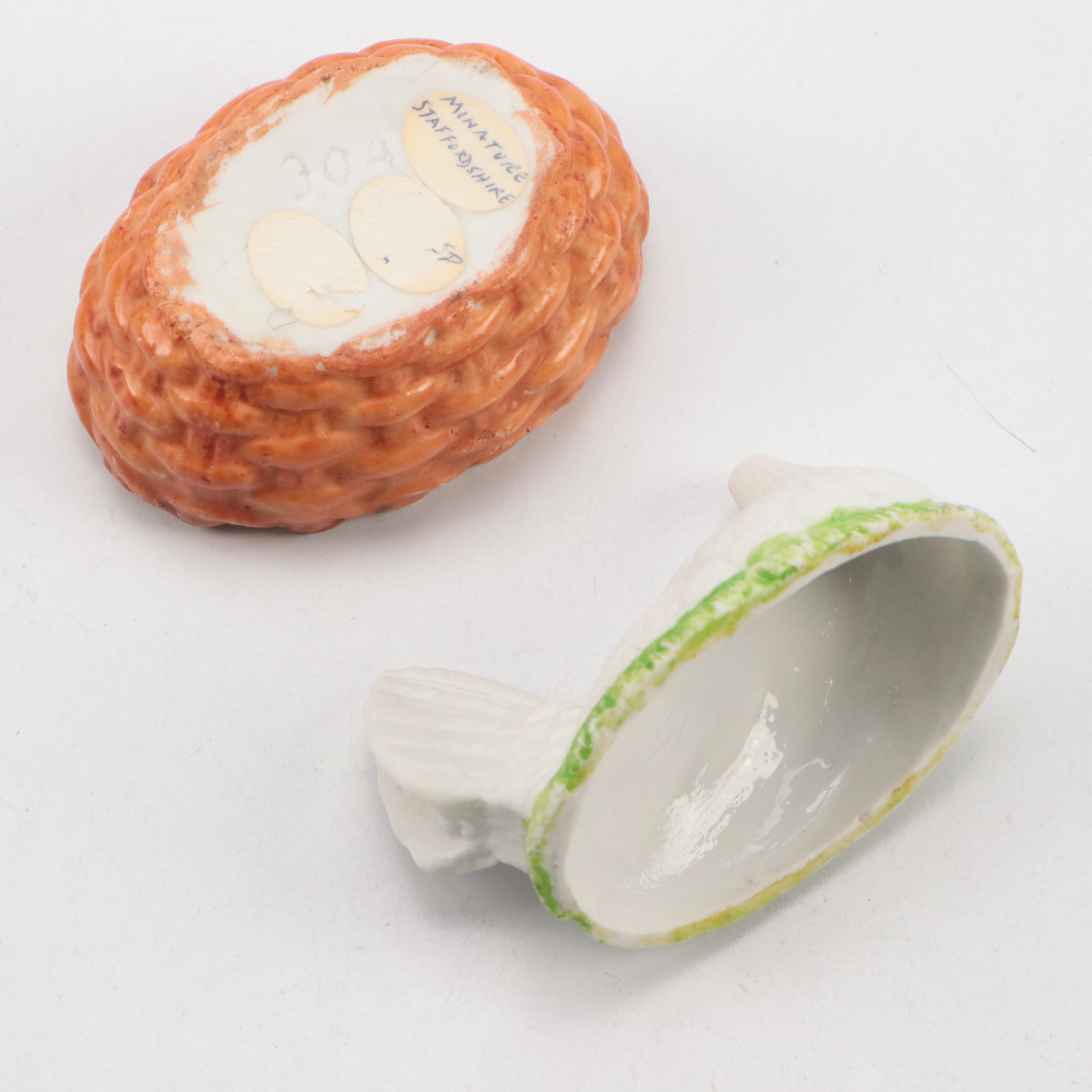 Staffordshire Style Ceramic Hen-on-Nest Dishes