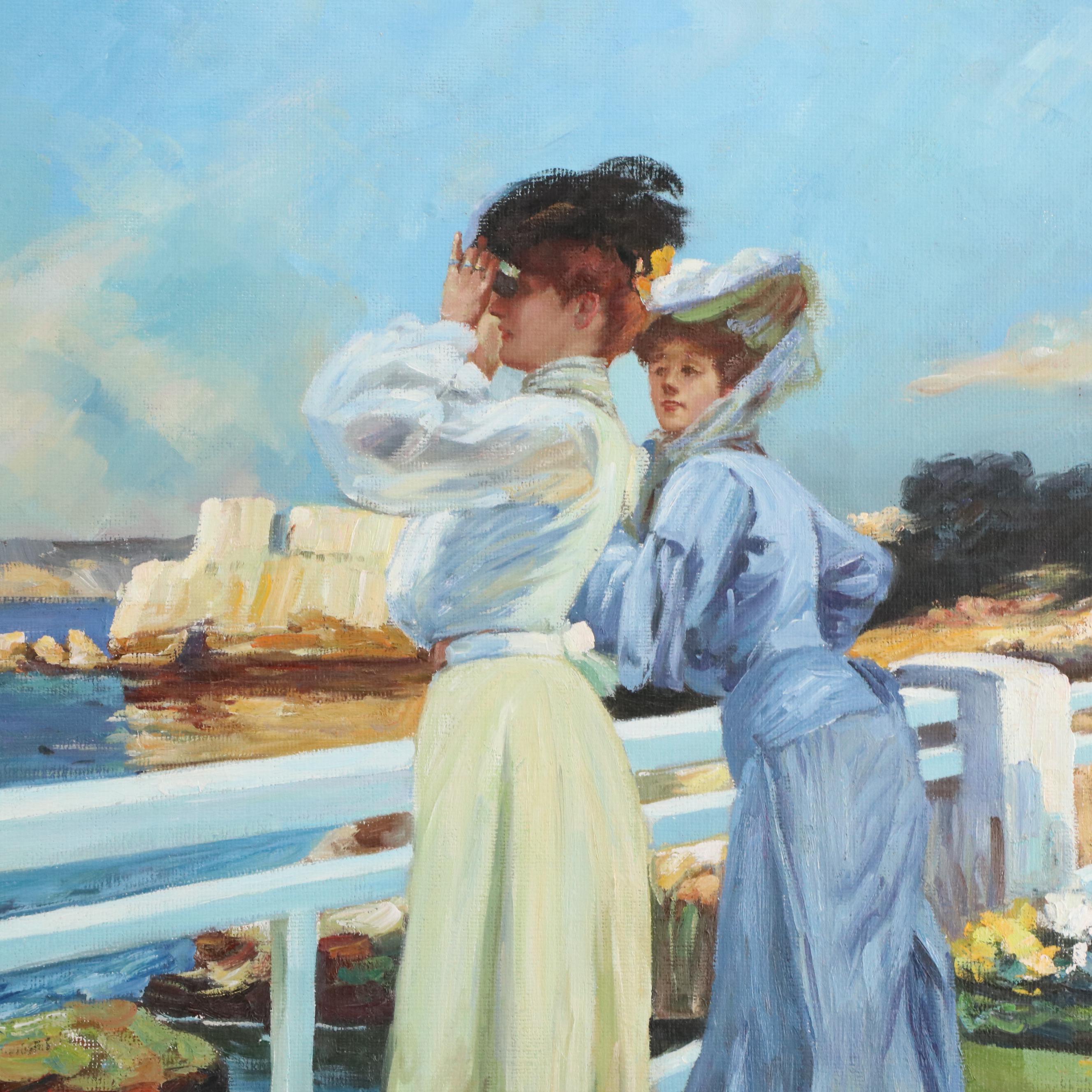Oil Painting After Albert Maignan "Les Mouettes"