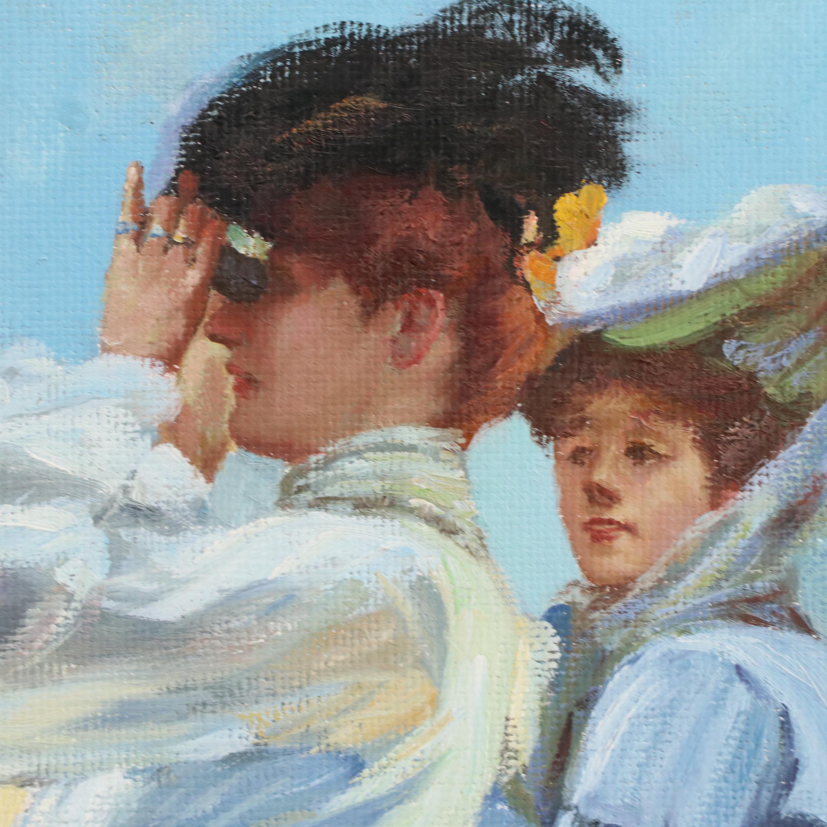 Oil Painting After Albert Maignan "Les Mouettes"