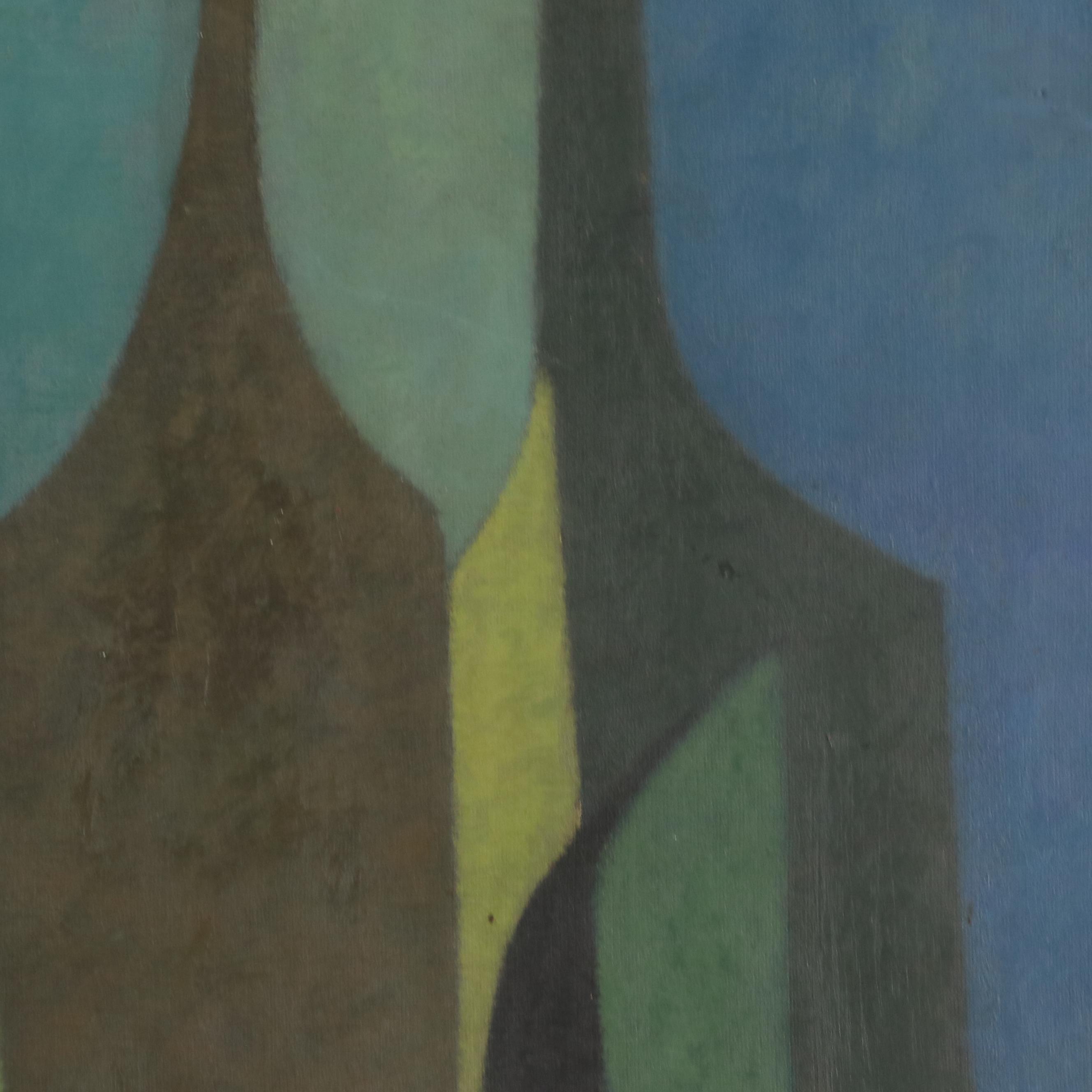 Abstract Modernist Oil Painting, 1959