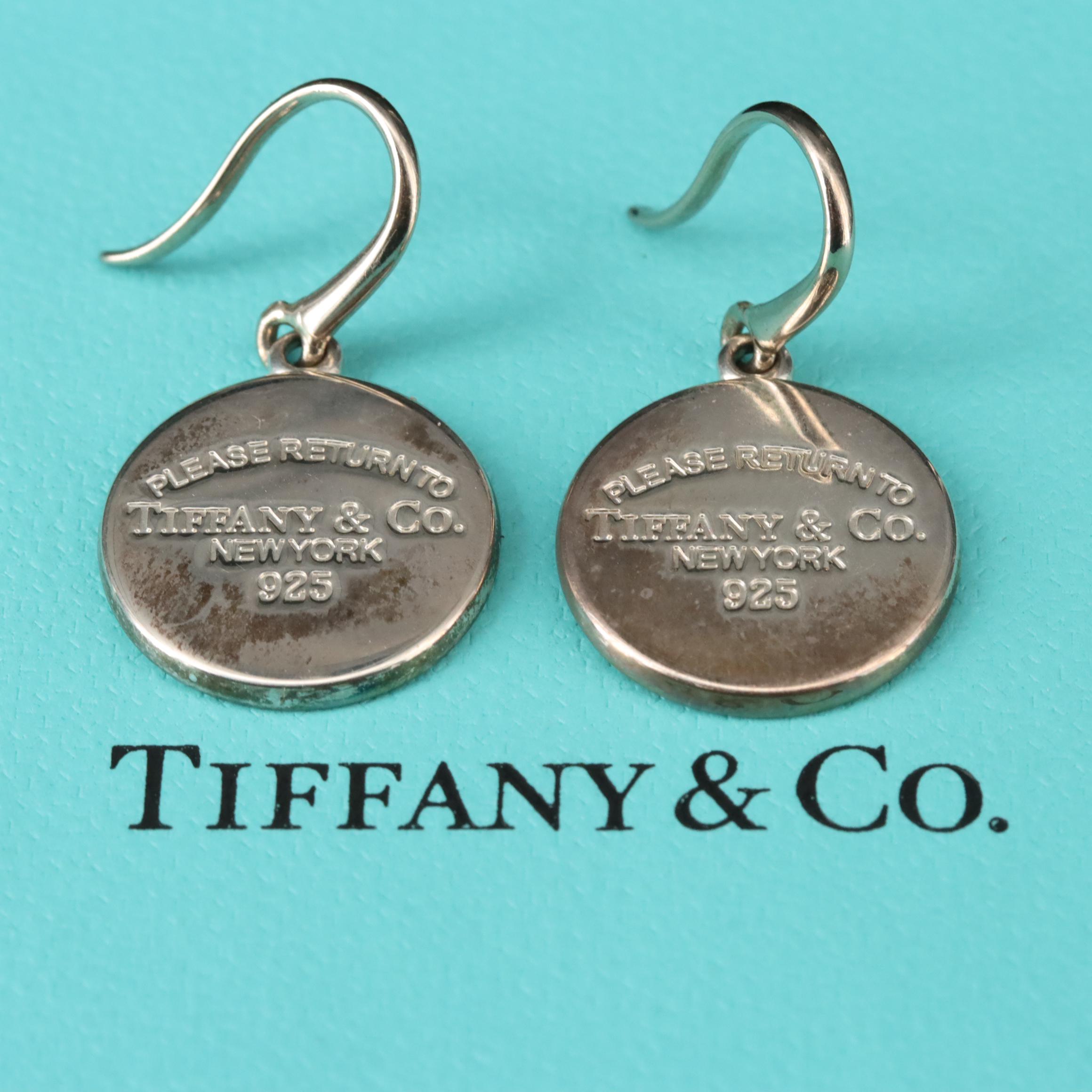 Tiffany & Co. Return to Tiffany Sterling Round Disc Drop Earrings