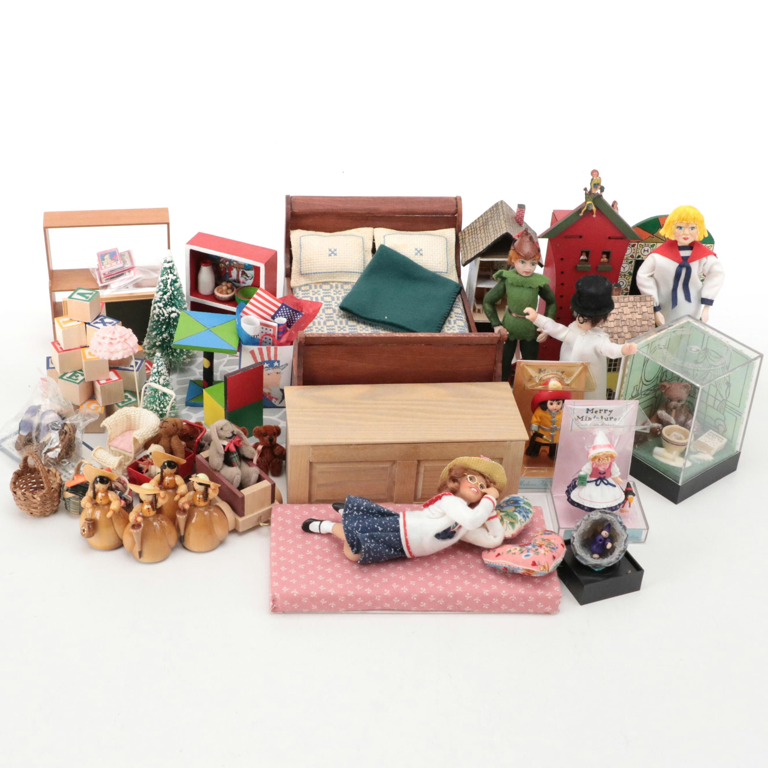 Miniatures Collections Including Madame Alexander Miniature Dolls and Furniture