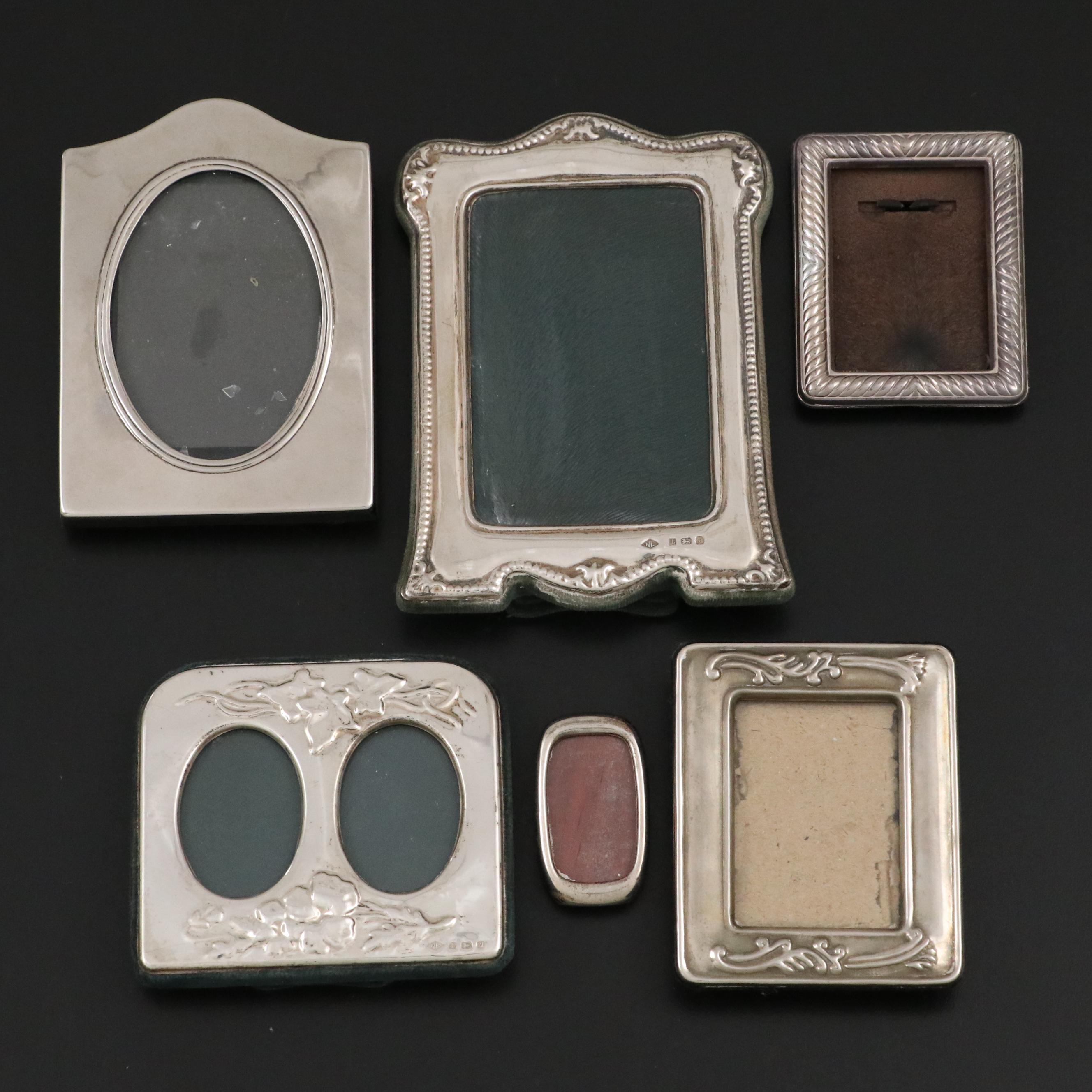 English Sterling Silver Tabletop Frames with Silver Plate Frames