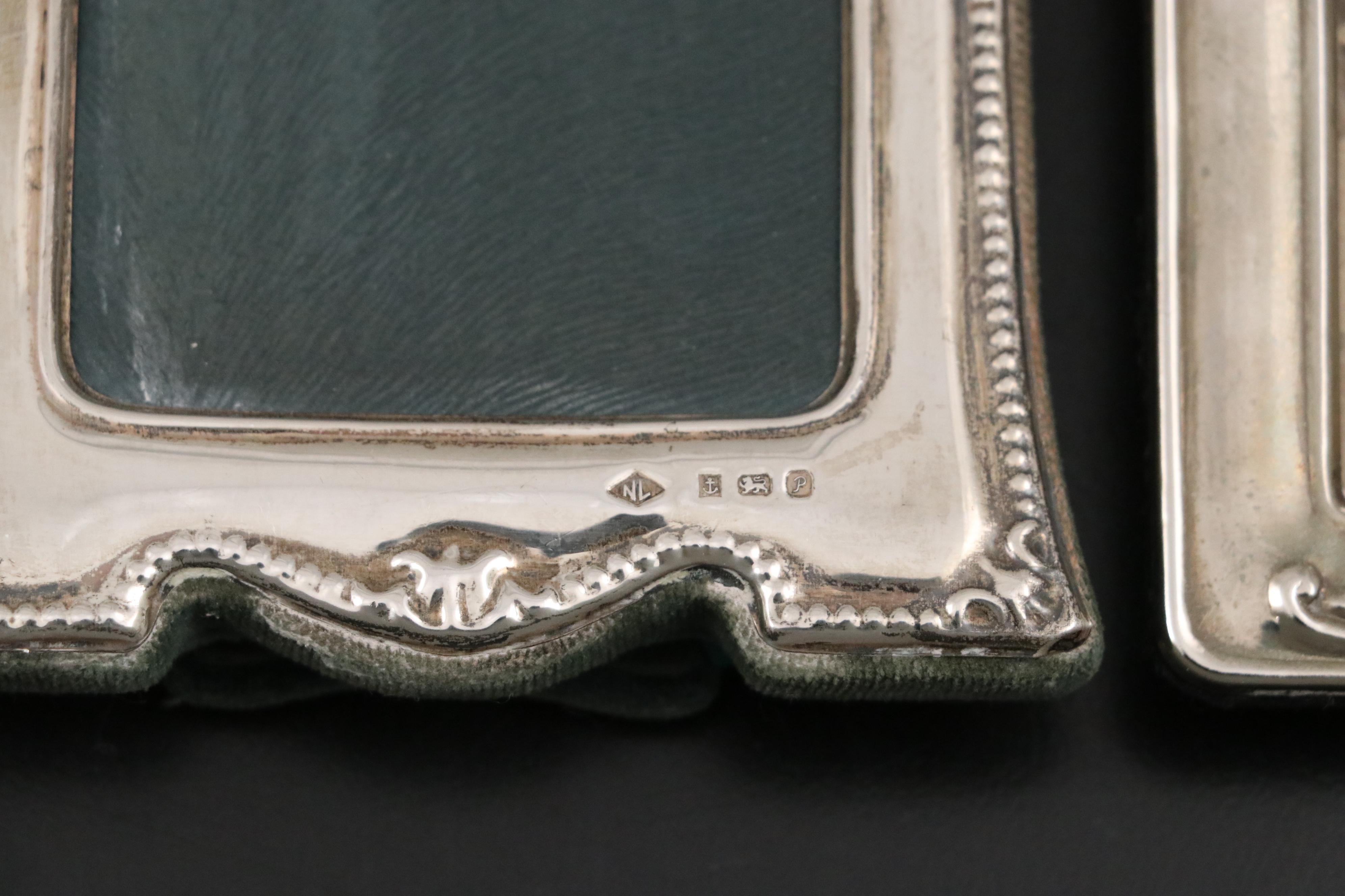 English Sterling Silver Tabletop Frames with Silver Plate Frames