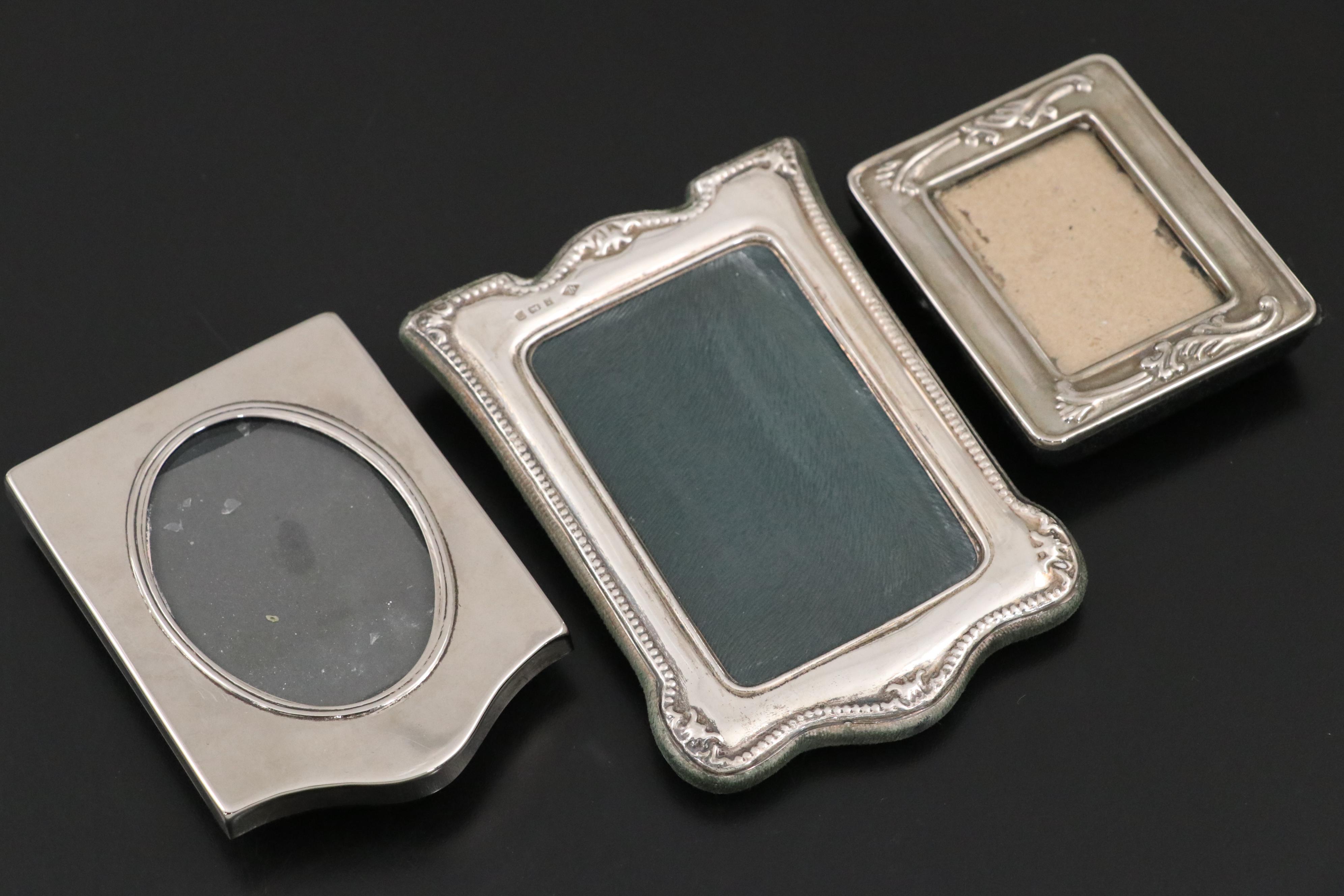 English Sterling Silver Tabletop Frames with Silver Plate Frames