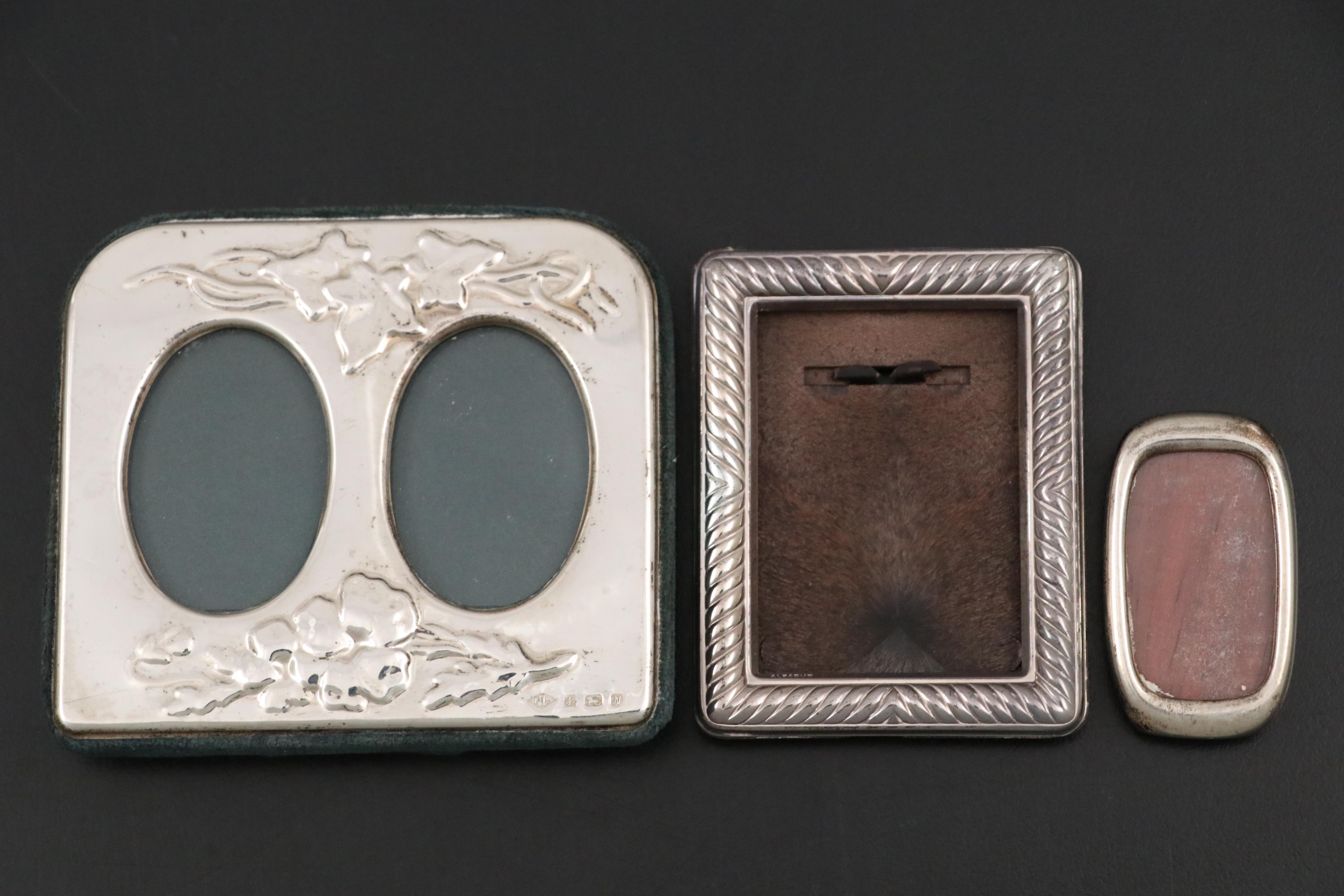 English Sterling Silver Tabletop Frames with Silver Plate Frames