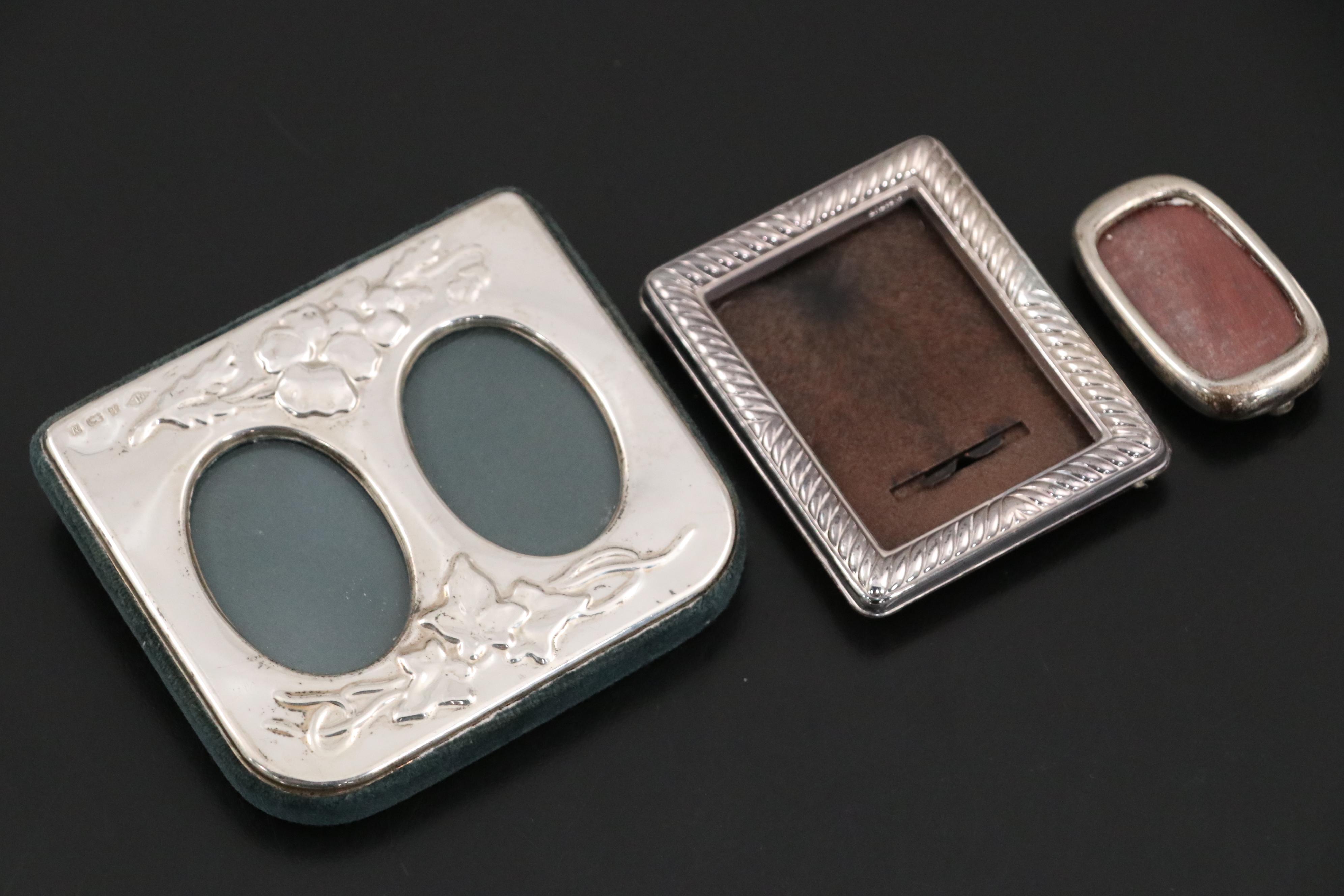 English Sterling Silver Tabletop Frames with Silver Plate Frames