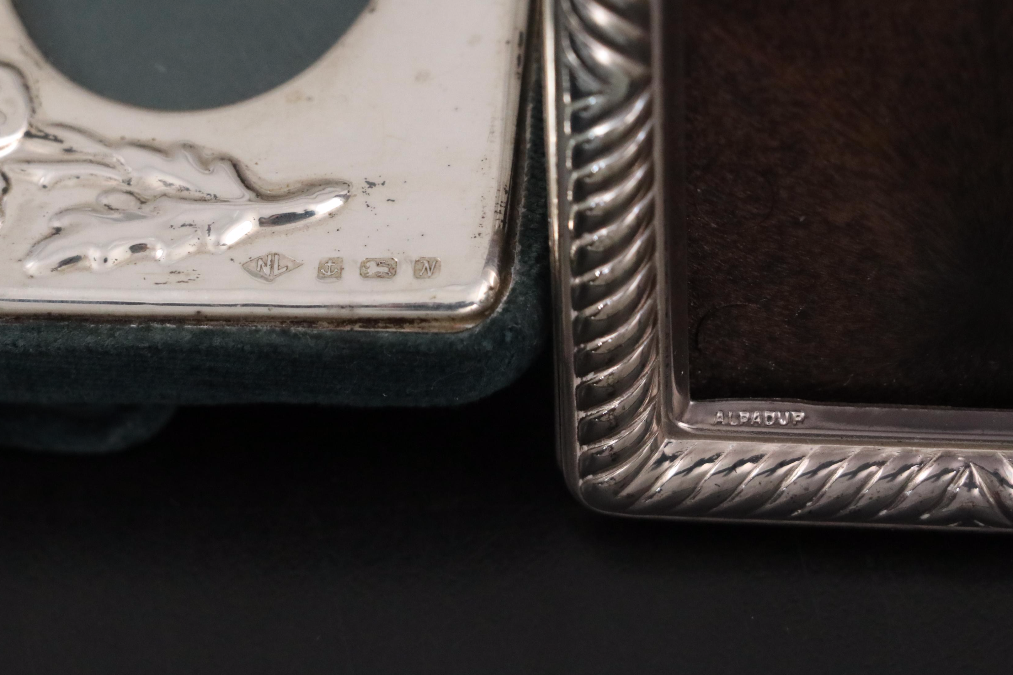 English Sterling Silver Tabletop Frames with Silver Plate Frames