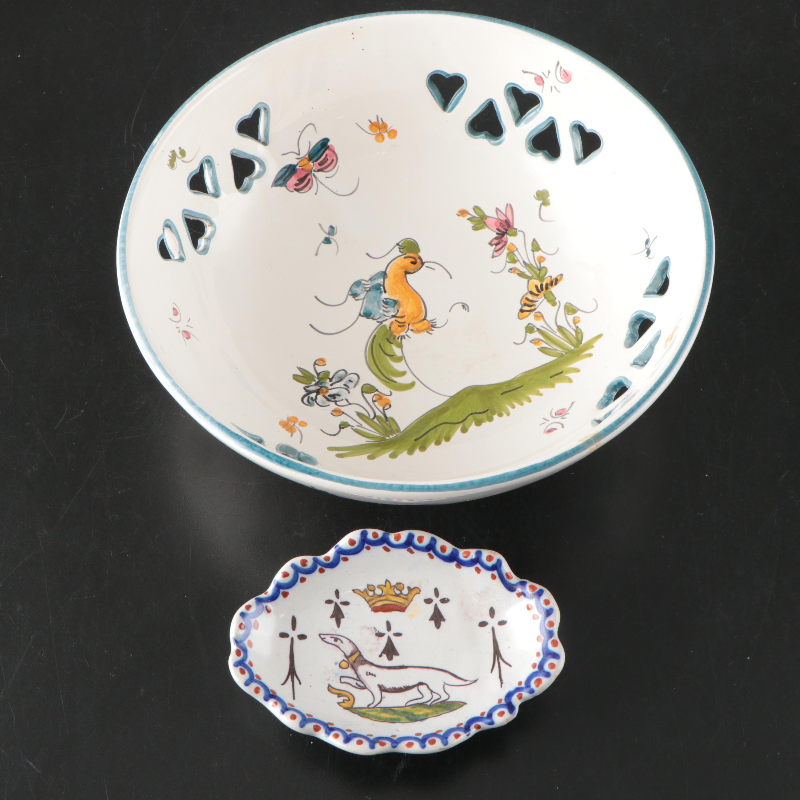 Quimper and Other French Faience Tableware and Accessories, 20th Century