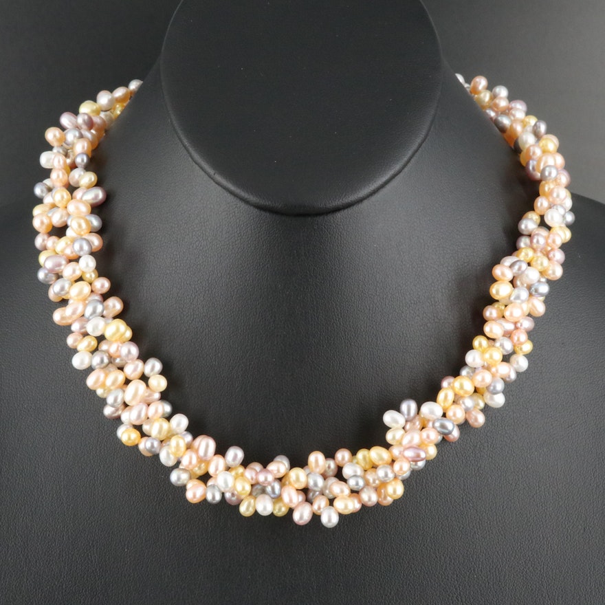 Pearl Torsade Necklace with Sterling Clasp