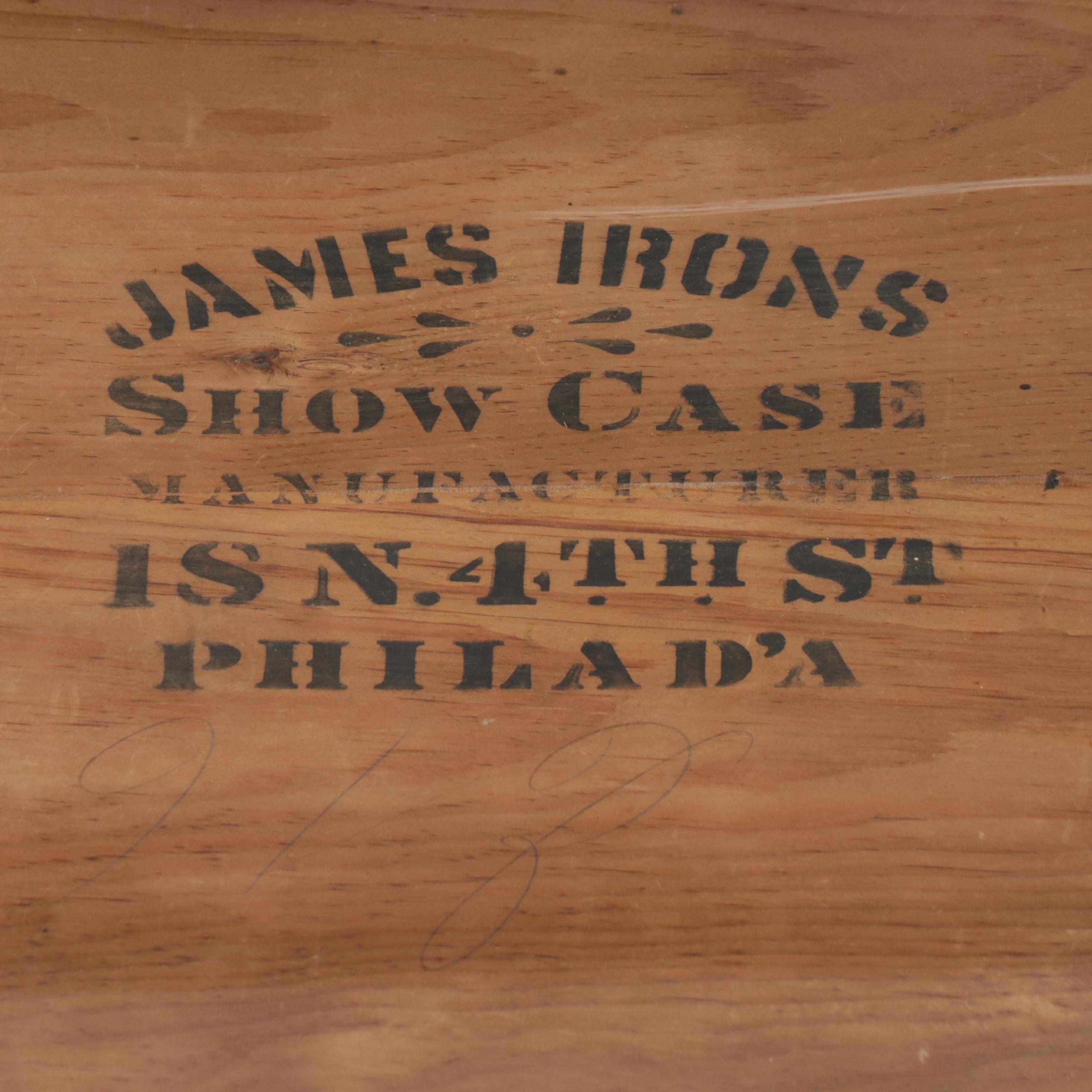 James Irons Nickle Plate and Glass Countertop Curved Display Case