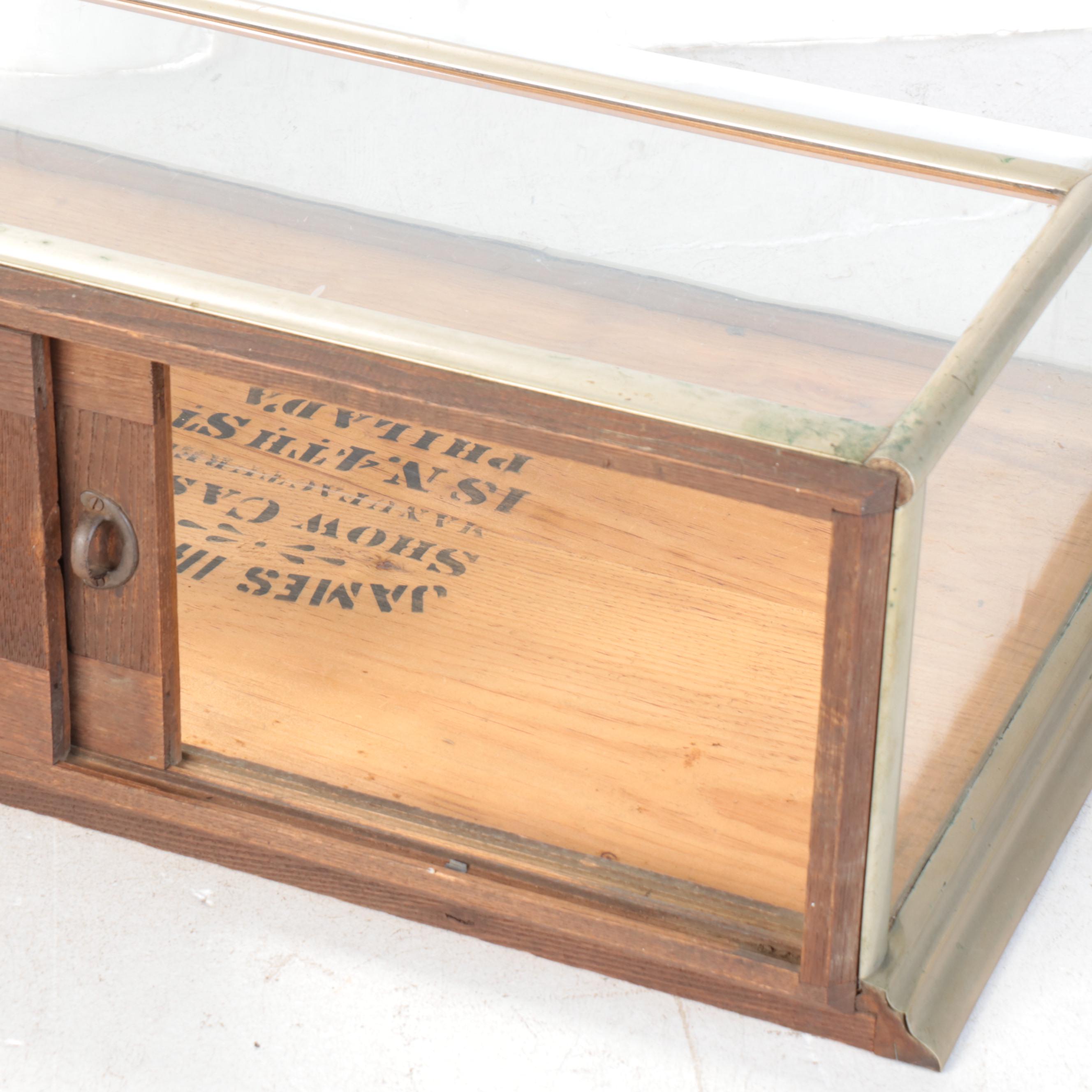 James Irons Nickle Plate and Glass Countertop Curved Display Case