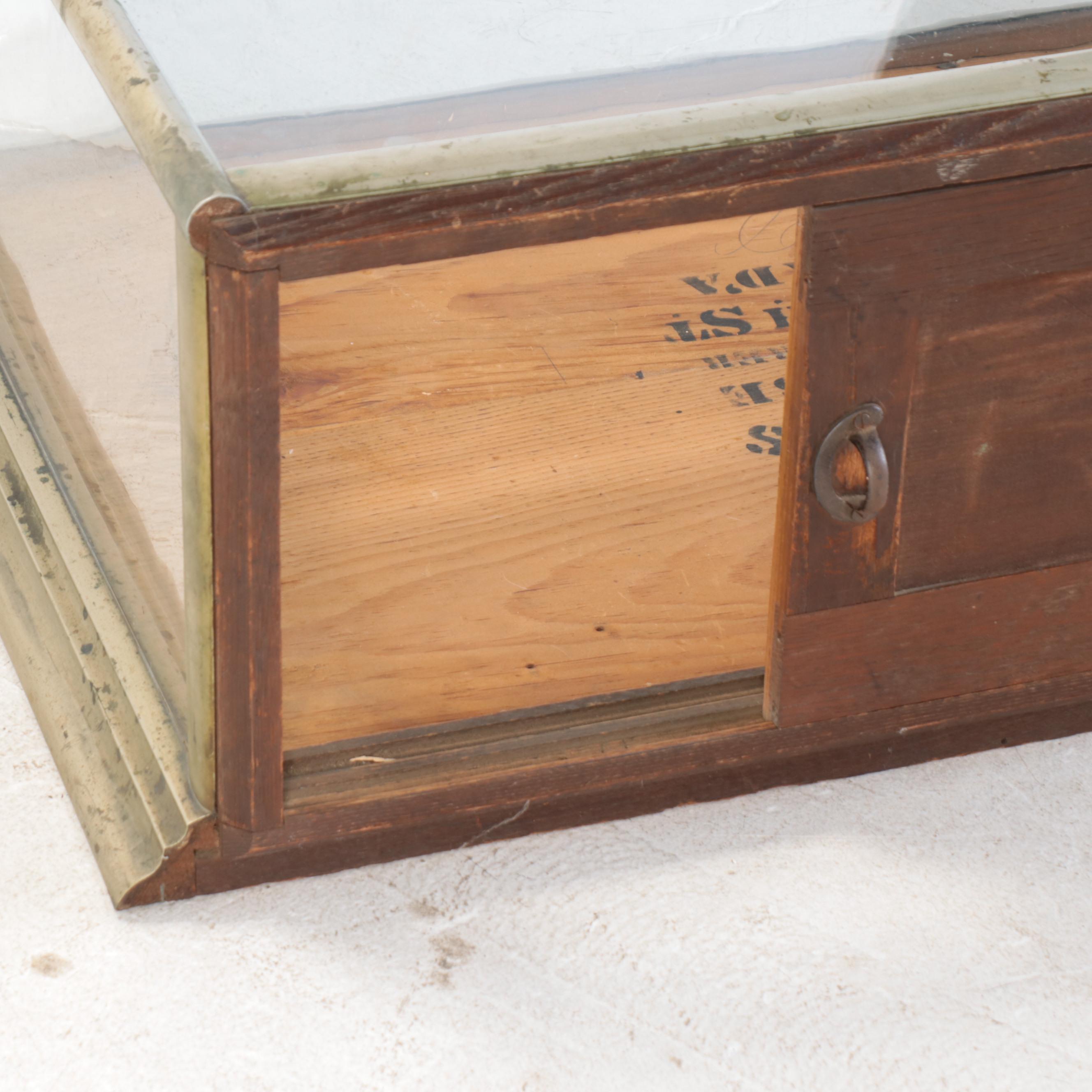 James Irons Nickle Plate and Glass Countertop Curved Display Case