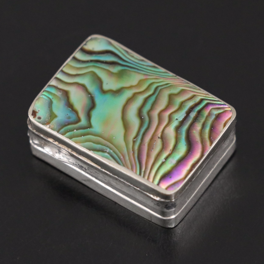 900 Silver Pill Box with Abalone Lid