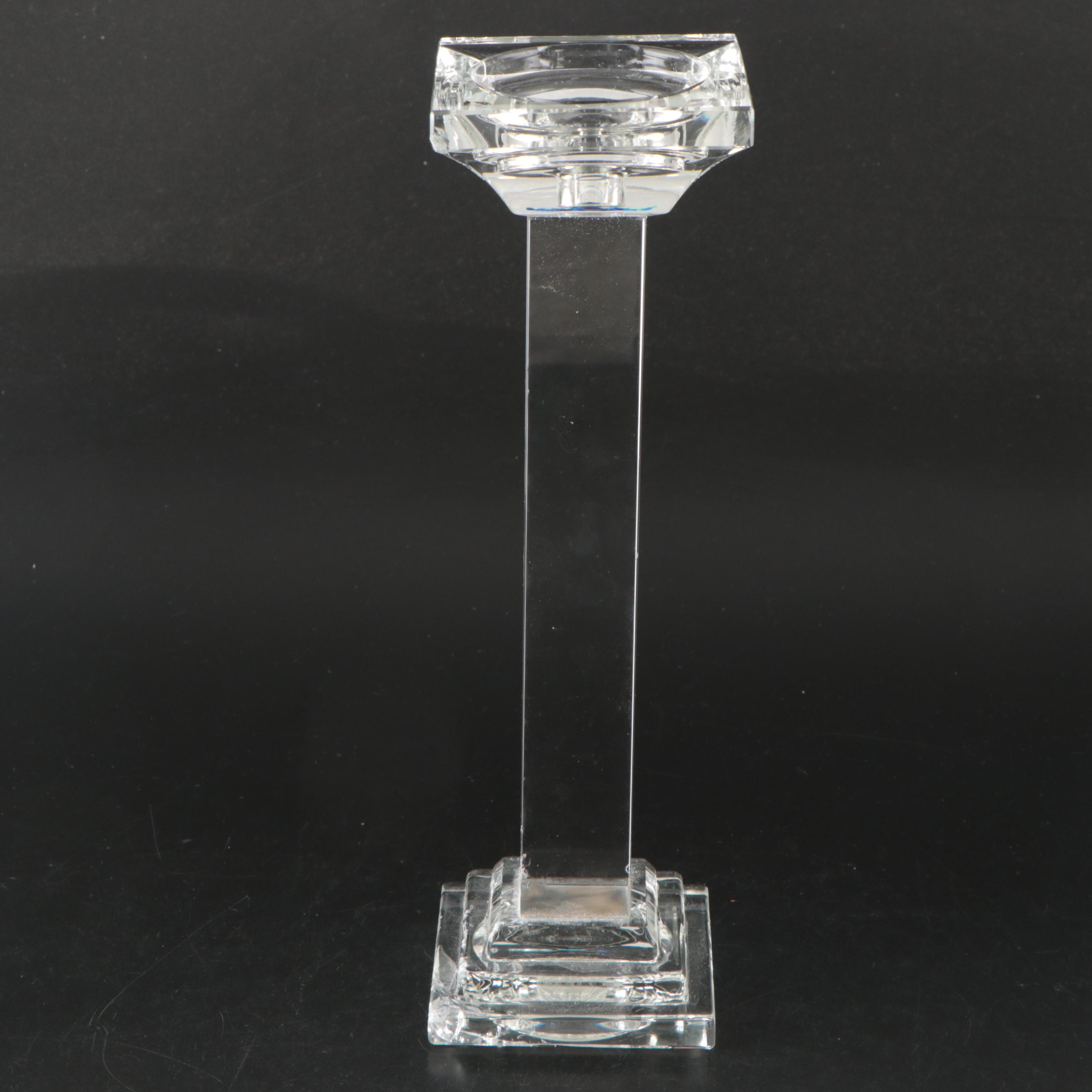 Oleg Cassini "Classic" Crystal Candlestick Pair and Other Candle Holders