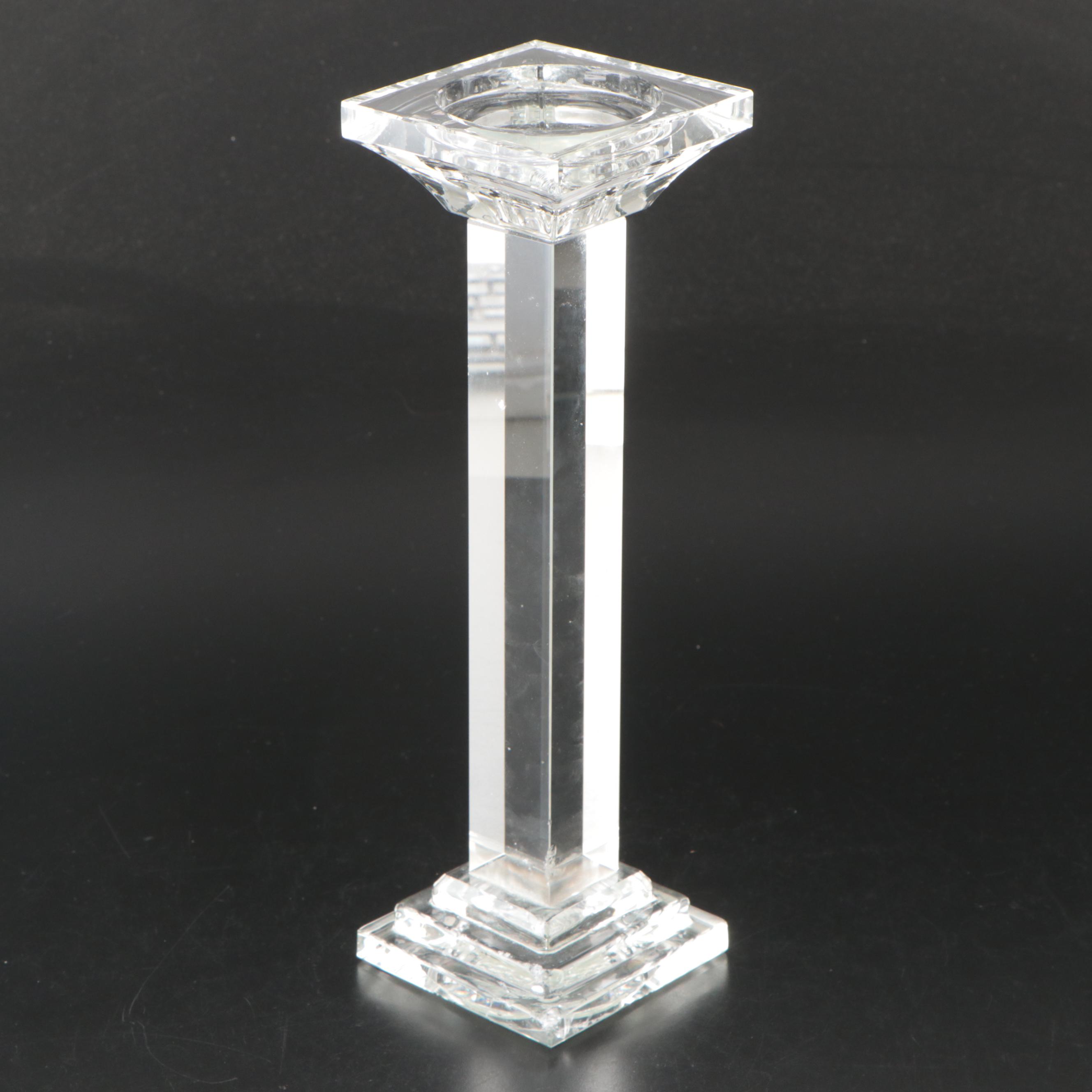 Oleg Cassini "Classic" Crystal Candlestick Pair and Other Candle Holders