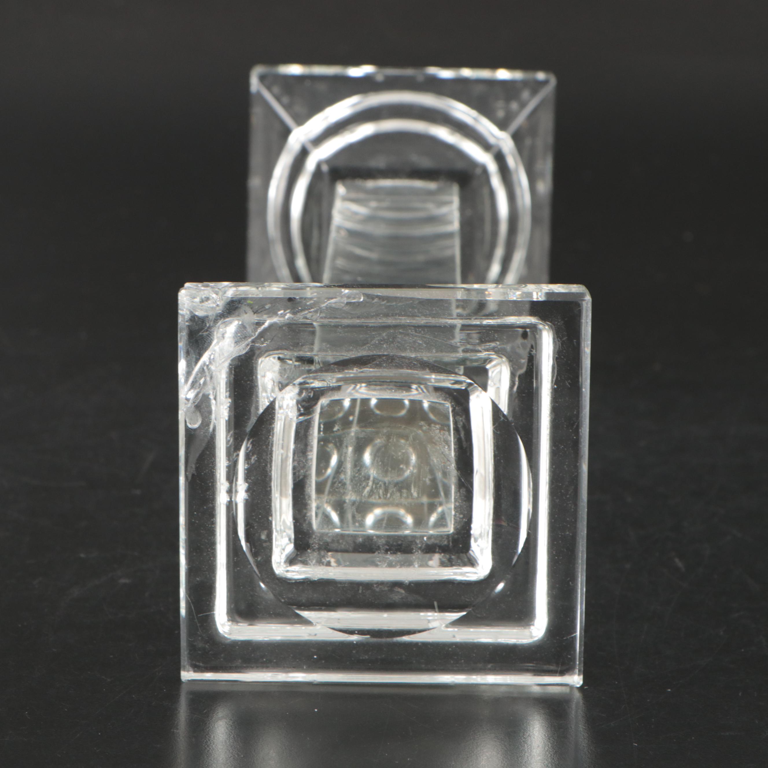 Oleg Cassini "Classic" Crystal Candlestick Pair and Other Candle Holders