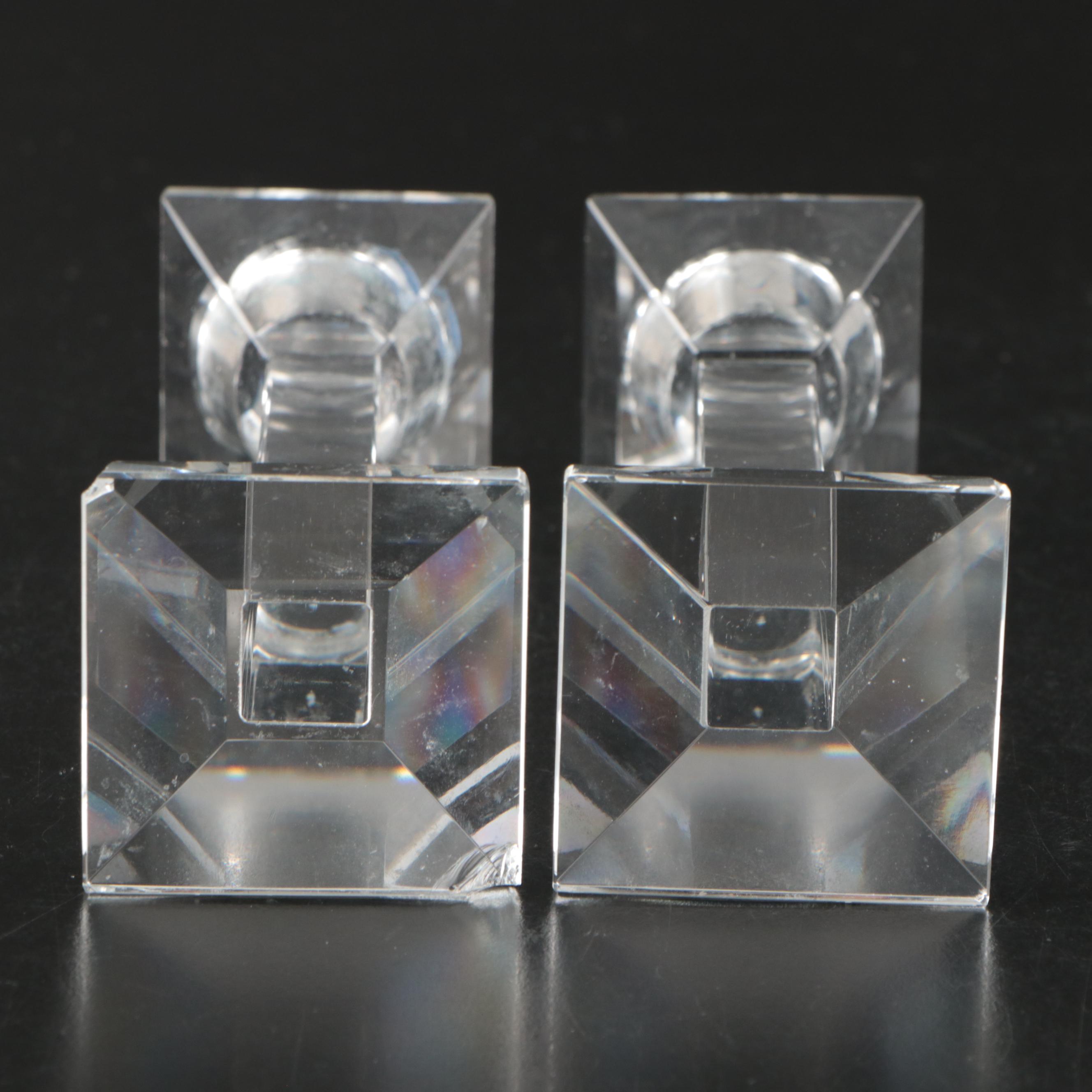 Oleg Cassini "Classic" Crystal Candlestick Pair and Other Candle Holders