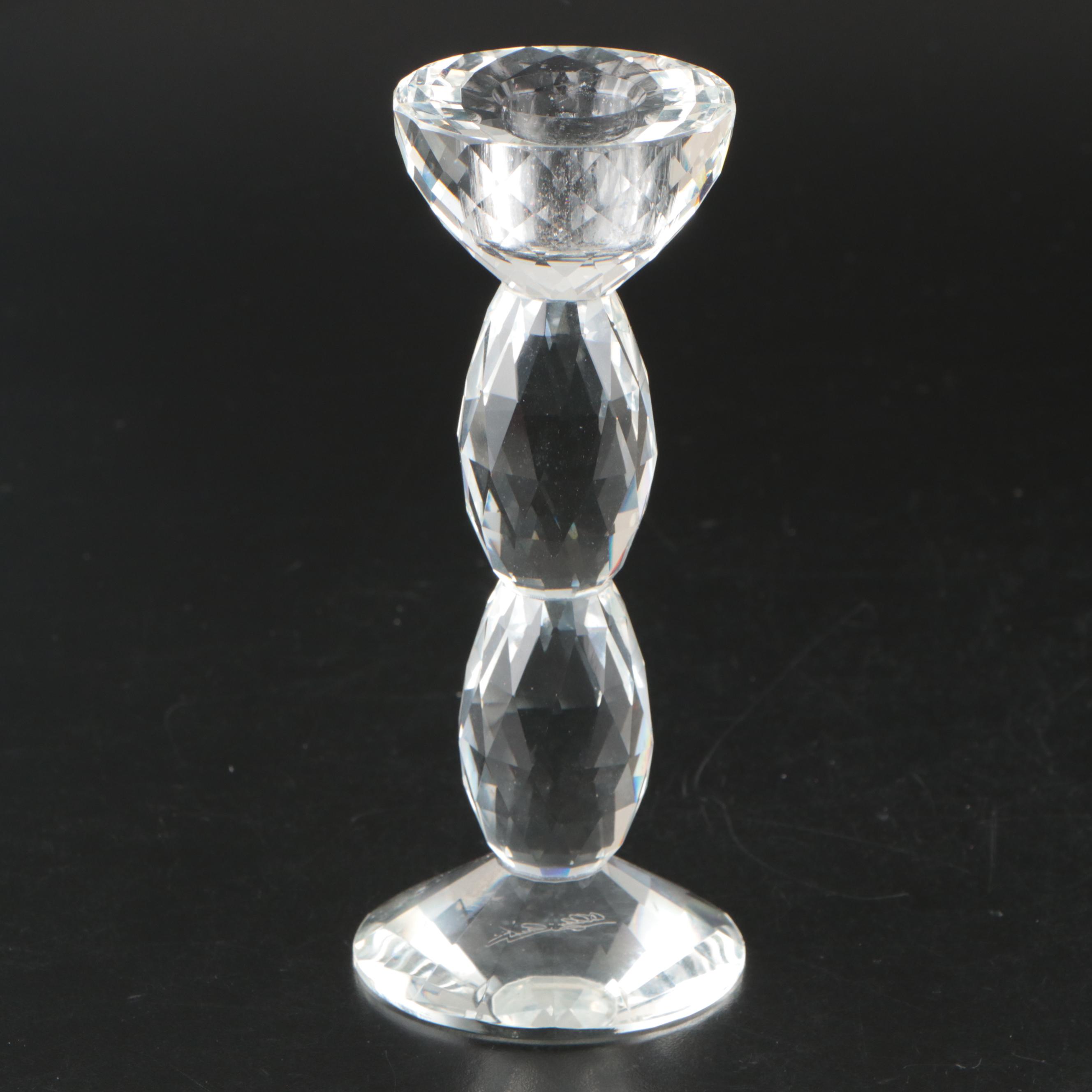 Oleg Cassini "Classic" Crystal Candlestick Pair and Other Candle Holders